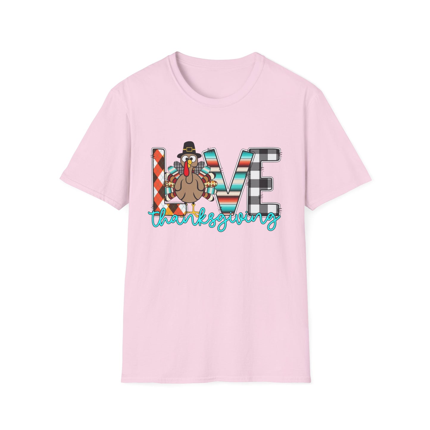 LOVE Thanksgiving – Patterned Letter & Turkey Edition Short Sleeve Tee