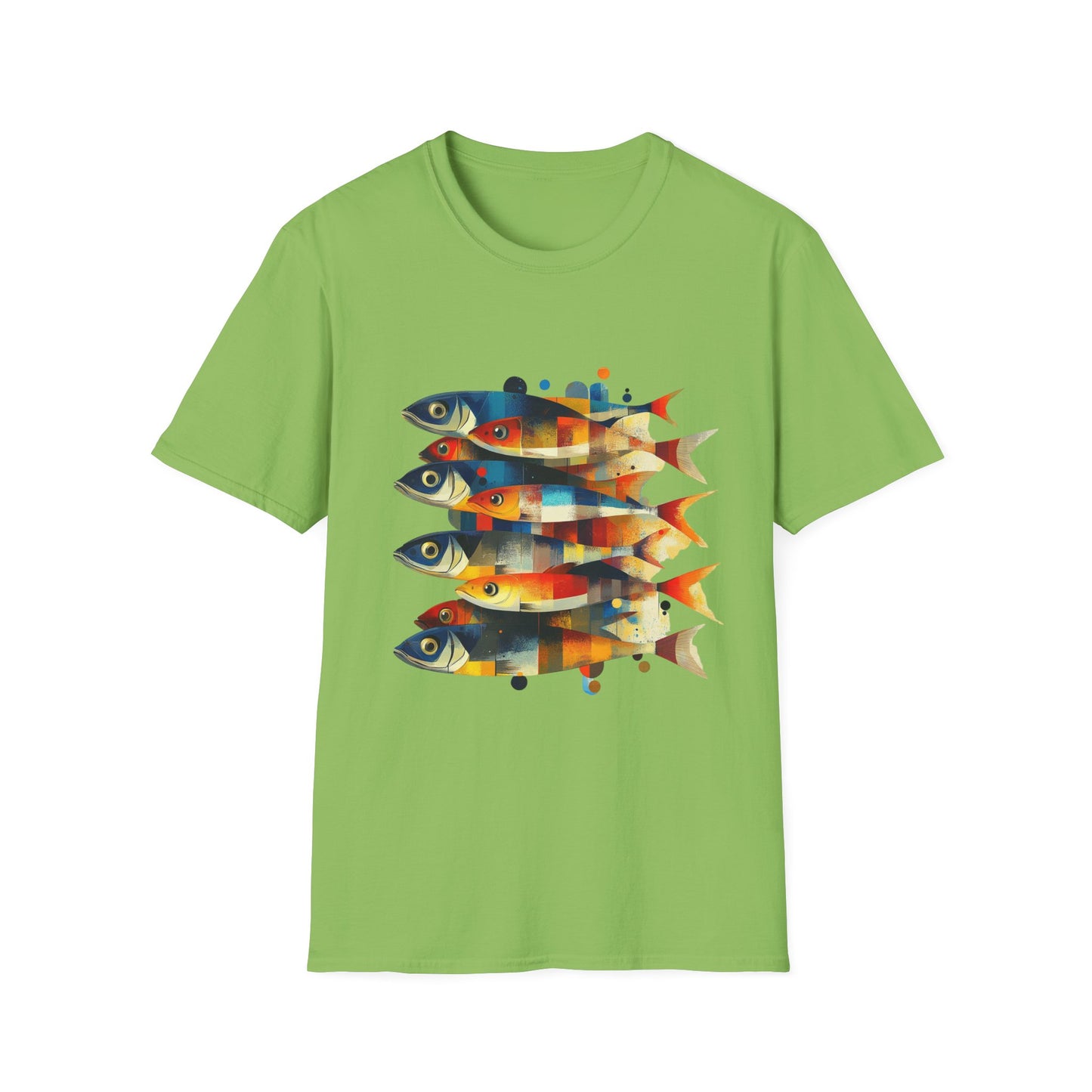 Stacked Signals – Abstract Fish Formation Tee