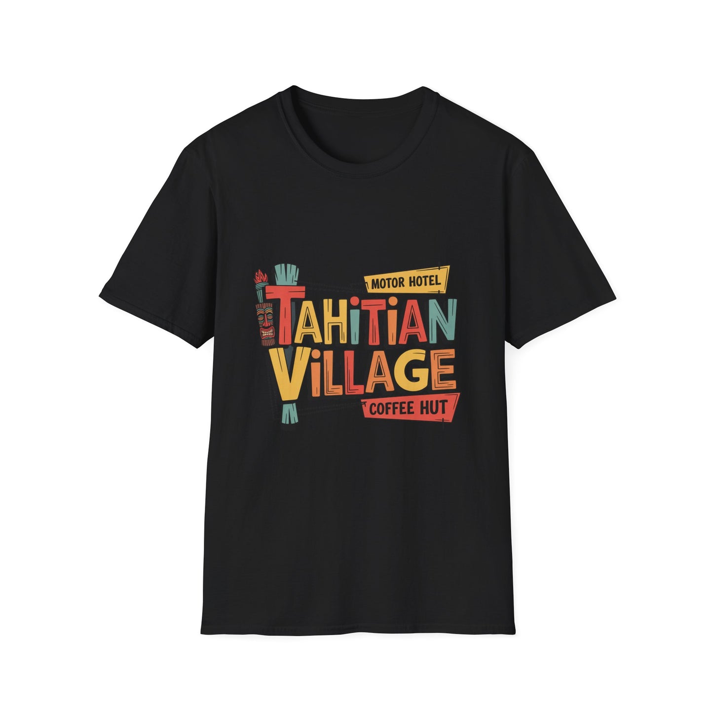 Tahitian Village Retro Tiki Graphic Tee