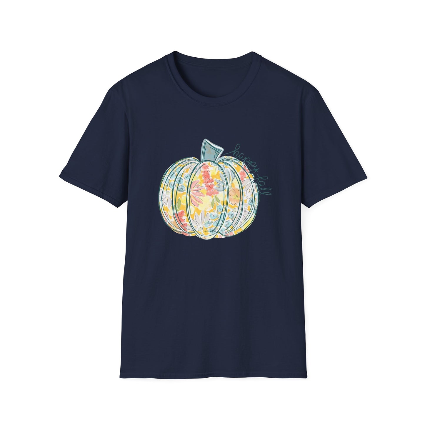 “Happy Fall Floral Pumpkin” Tee – Bloom & Gourd Edition