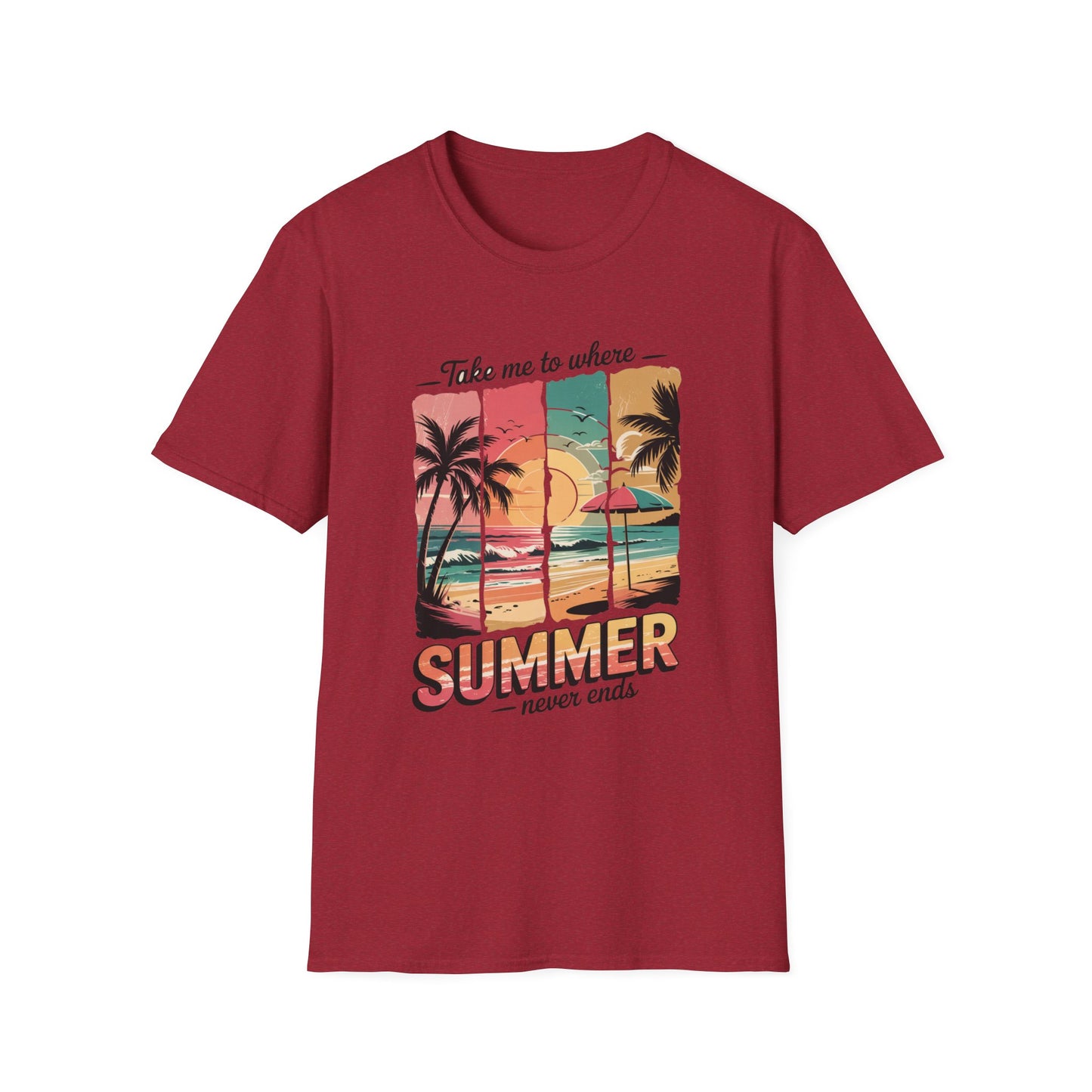 Where Summer Never Ends Sunset Panel Graphic Tee