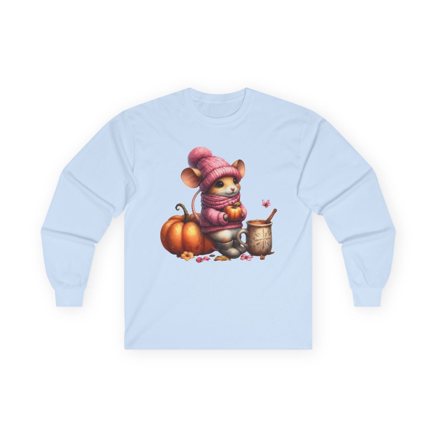“Autumn Mouse” Long Sleeve Tee – Cozy Critter Edition