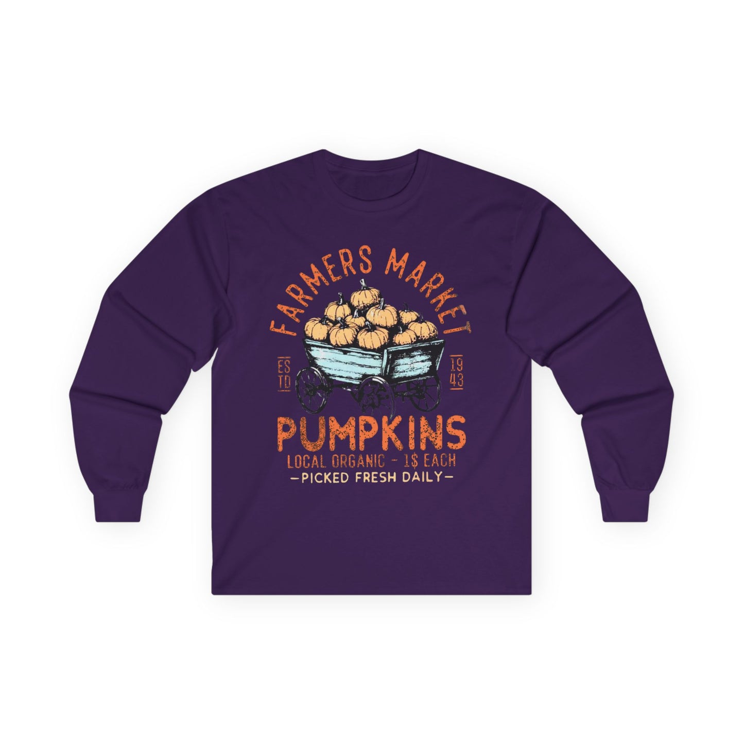 “Farmers Market Pumpkin Cart” Long Sleeve Tee – Est. 1943 Edition