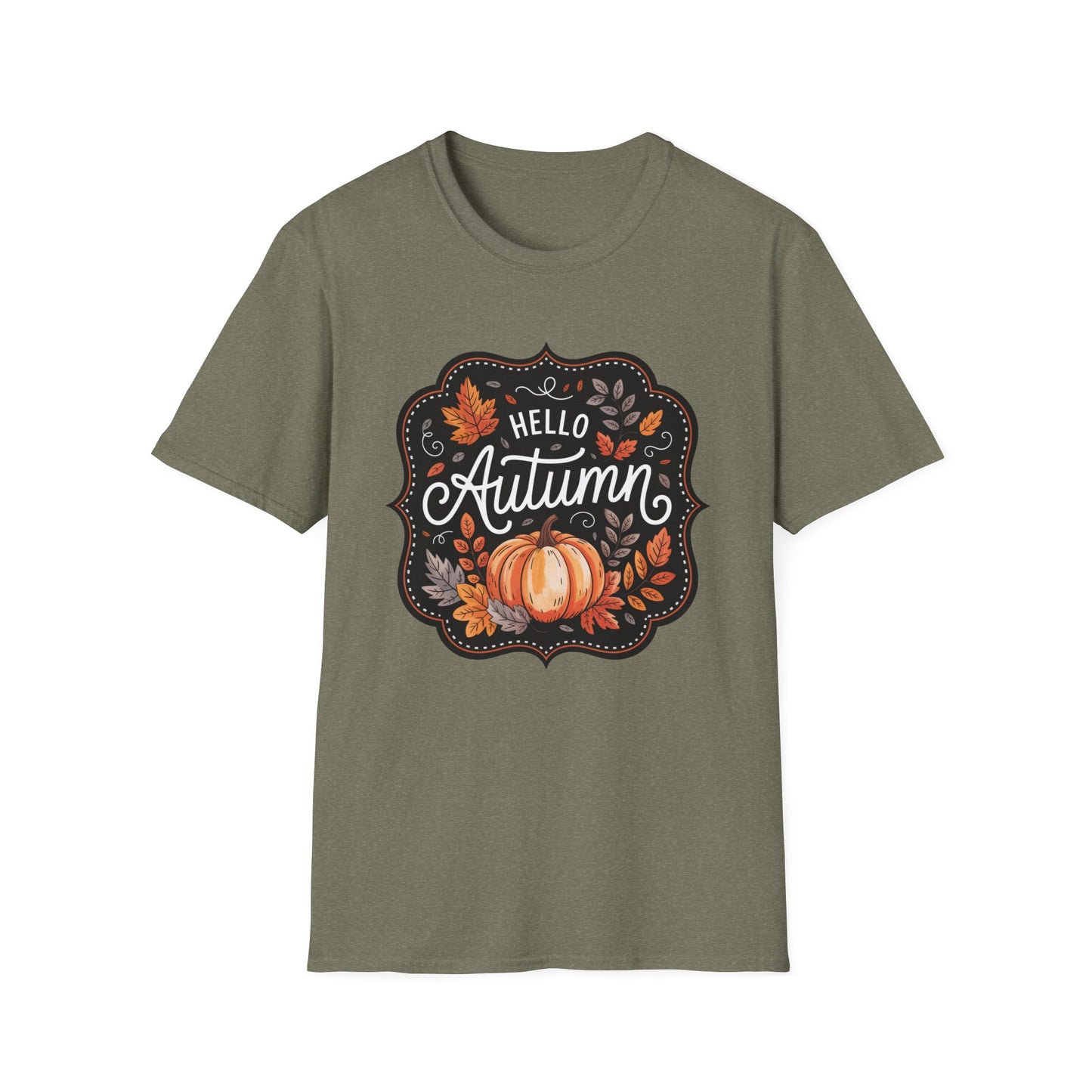 “Hello Autumn” Tee – Pumpkin & Leaves Edition