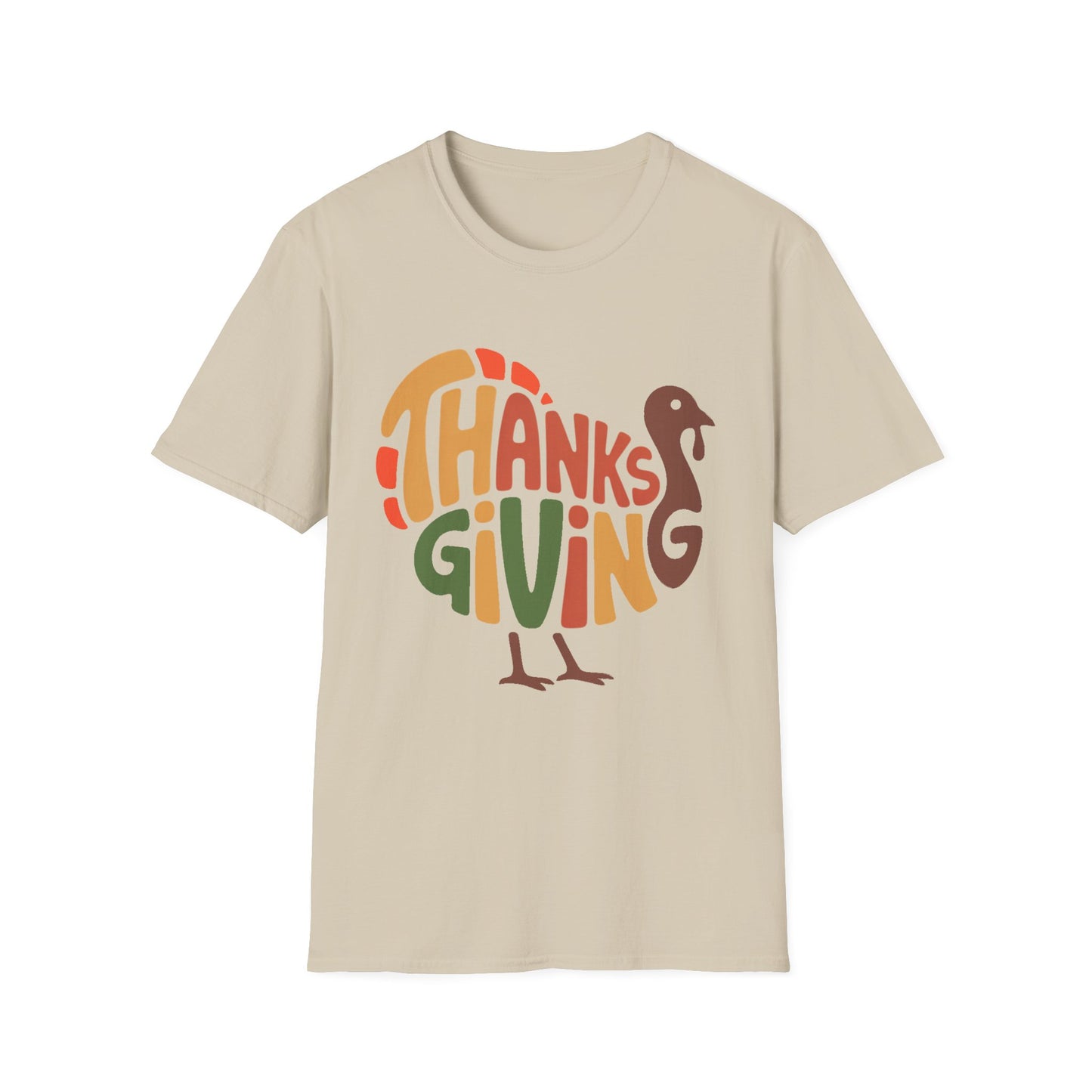 THANKSGIVING Turkey Typography Short Sleeve Tee