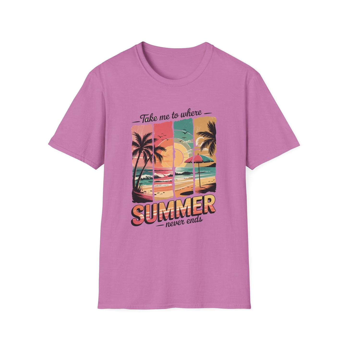 Where Summer Never Ends Sunset Panel Graphic Tee