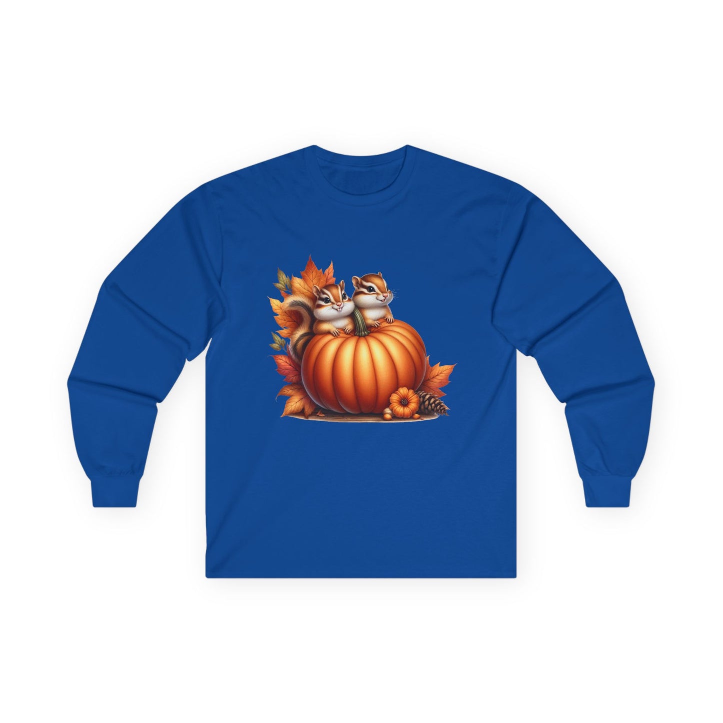 “Pumpkin Perch Chipmunks” Long Sleeve Tee – Harvest Heart Edition