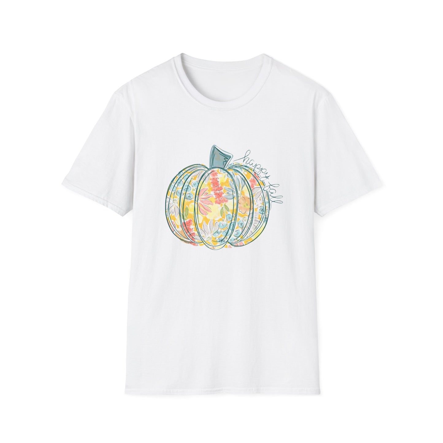 “Happy Fall Floral Pumpkin” Tee – Bloom & Gourd Edition