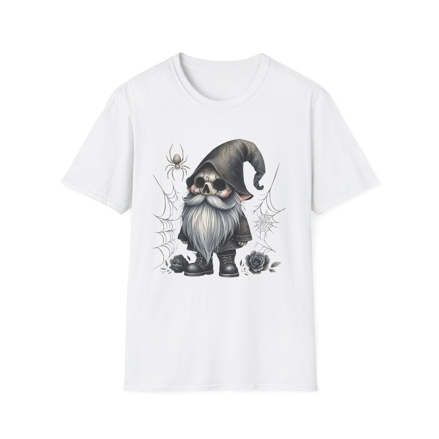 “Cracked Skull Gnome” Tee – Web & Rose Edition