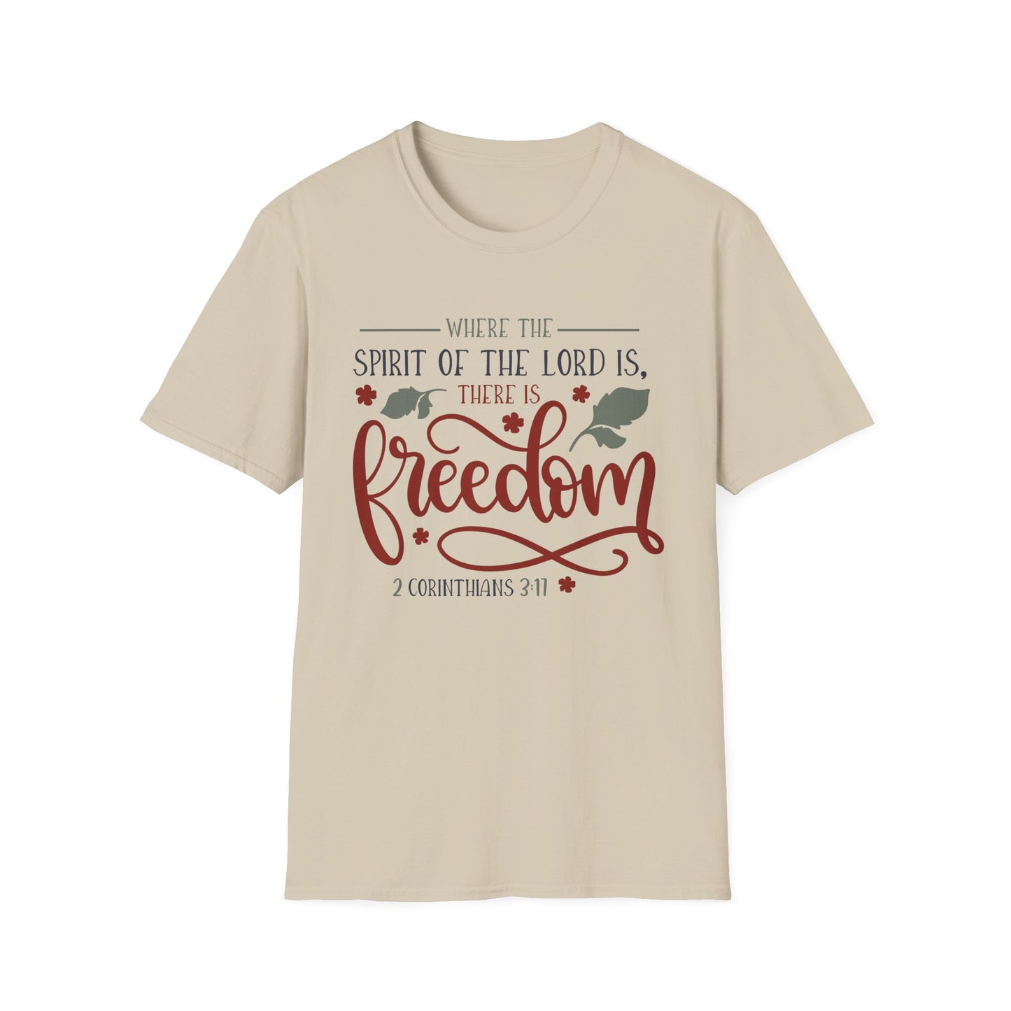 Freedom in the Spirit Tee – 2 Corinthians 3:17 Floral Edition