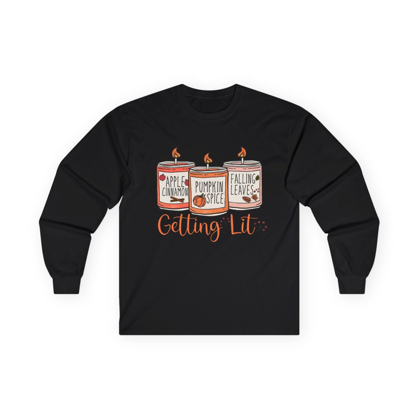 “Getting Lit” Long Sleeve Tee – Fall Candle Trio Edition