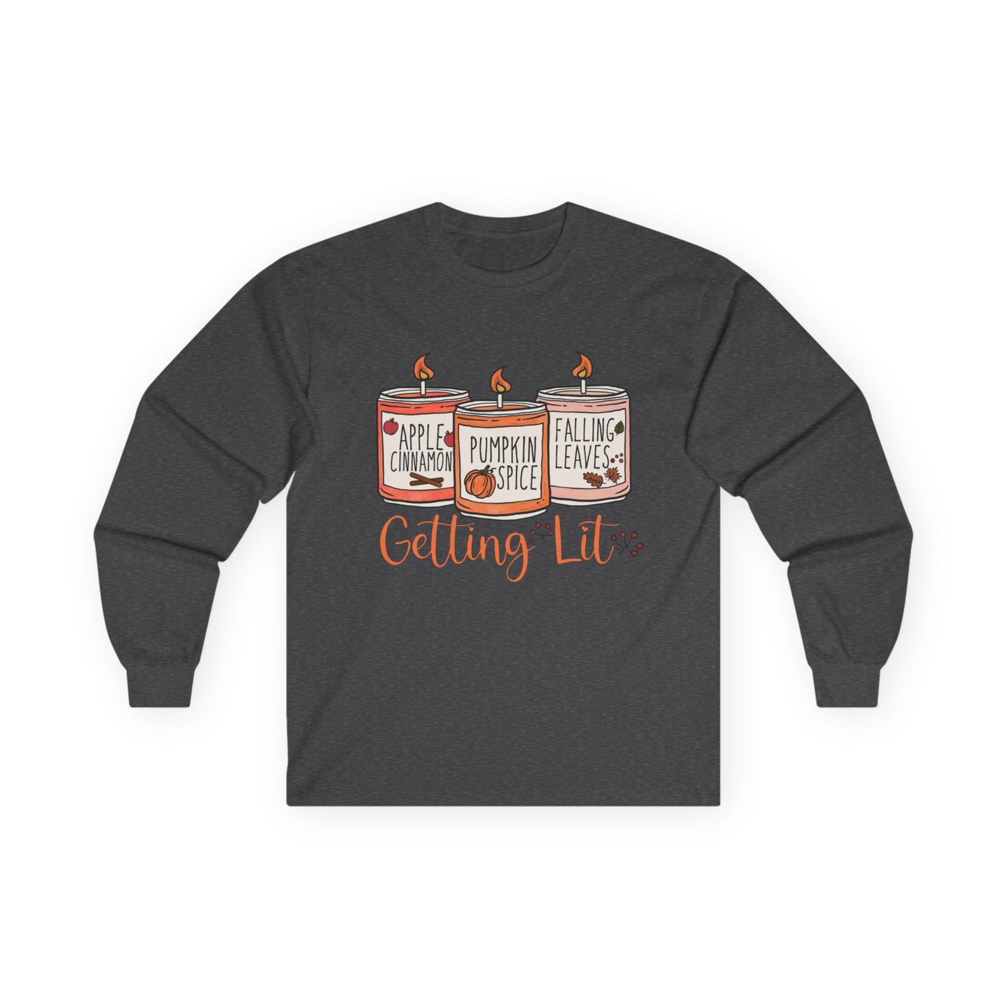 “Getting Lit” Long Sleeve Tee – Fall Candle Trio Edition