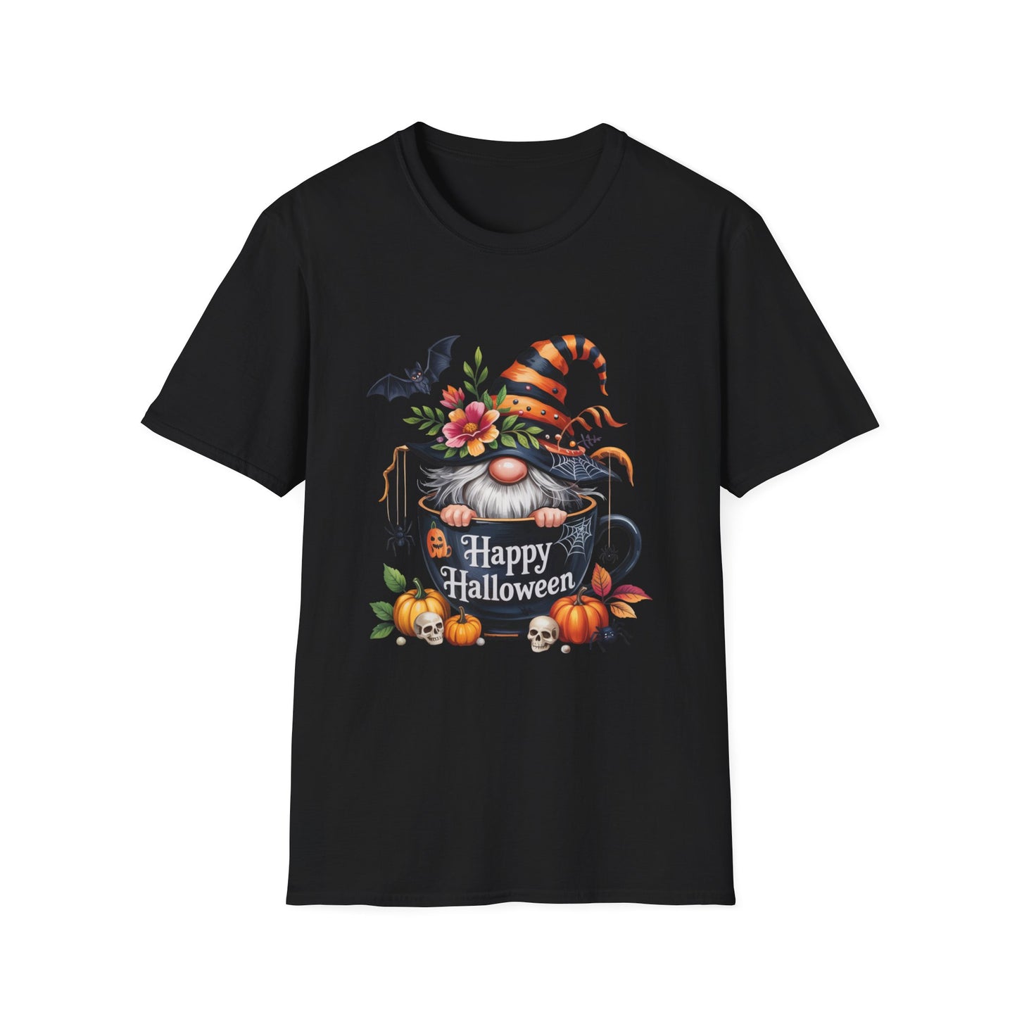 Halloween Gnome Softstyle T-Shirt, Trick or Treat Tee, Spooky Halloween Shirt, Autumn Witch Hat Shirt, Enchanted Brew Top