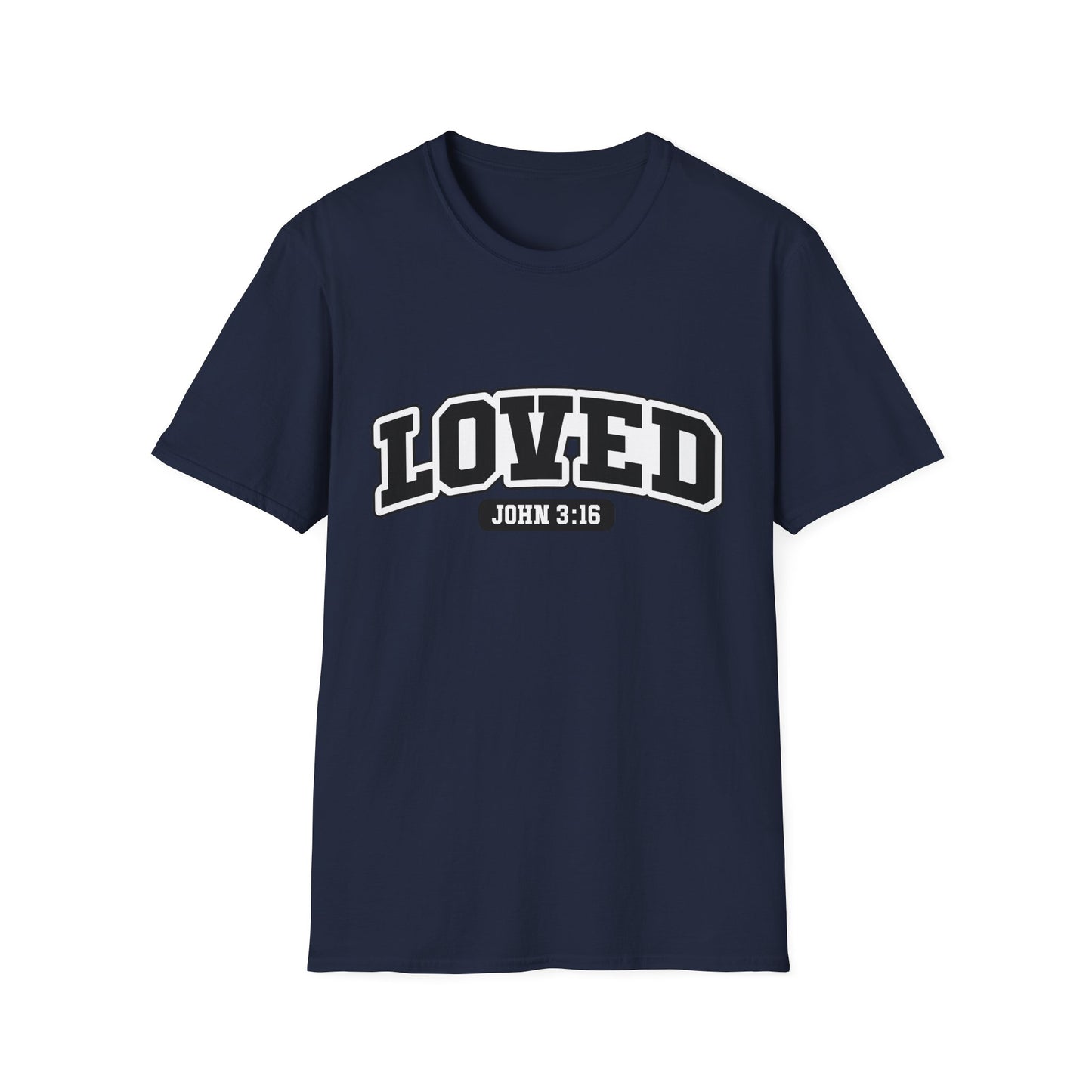 LOVED Tee – John 3:16 Collegiate Edition
