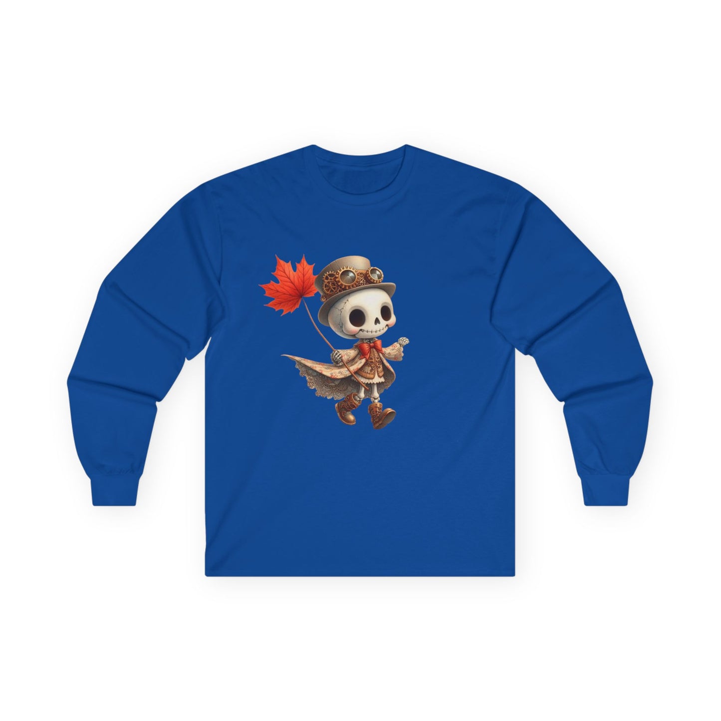 “Leaf Balloon Skeleton” Long Sleeve Tee – Steampunk Harvest Edition