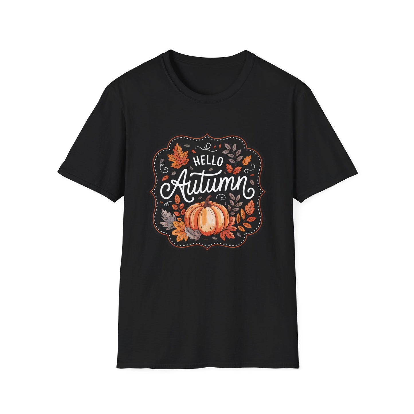 “Hello Autumn” Tee – Pumpkin & Leaves Edition