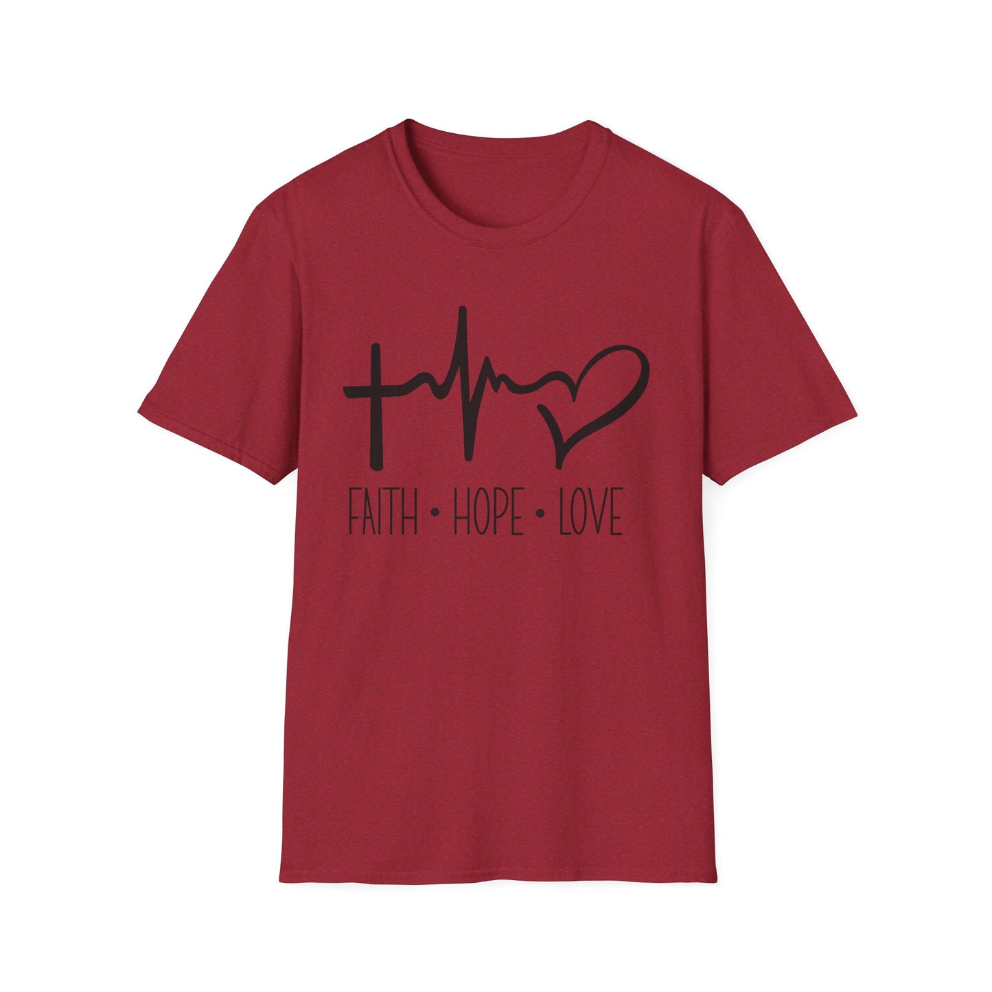 Faith • Hope • Love Tee – Heartbeat Cross Edition