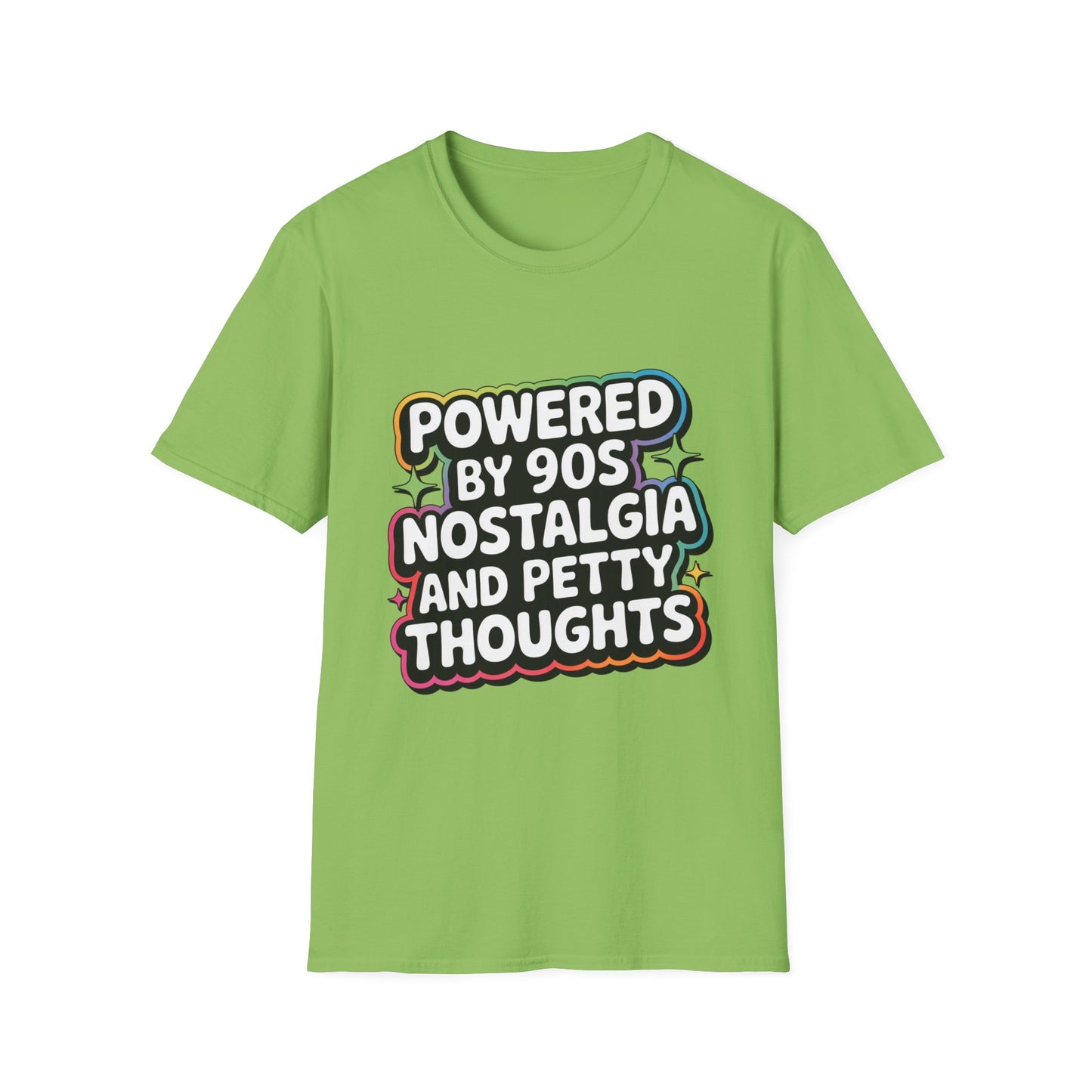 'Powered By 90s Nostalgia And Petty Thoughts' Funny Tee