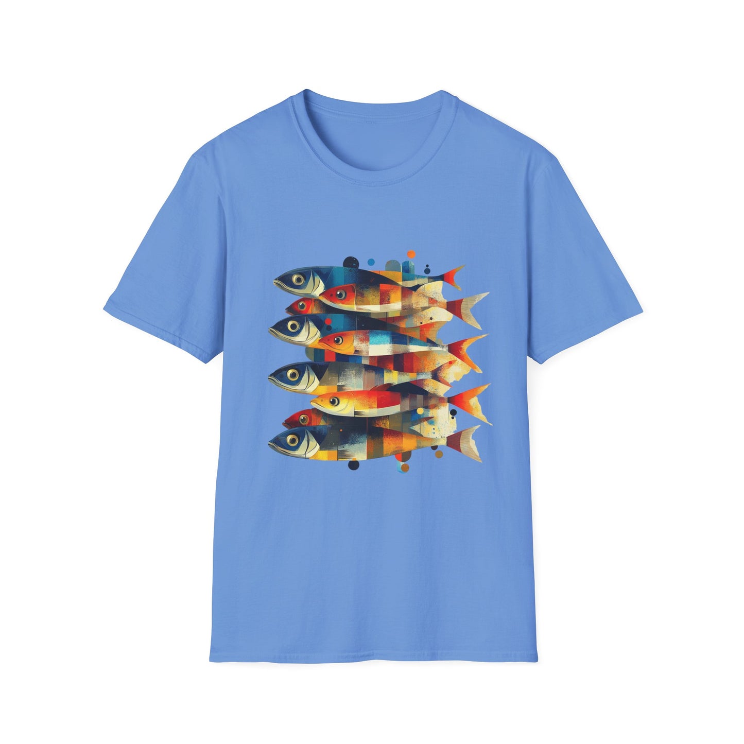 Stacked Signals – Abstract Fish Formation Tee