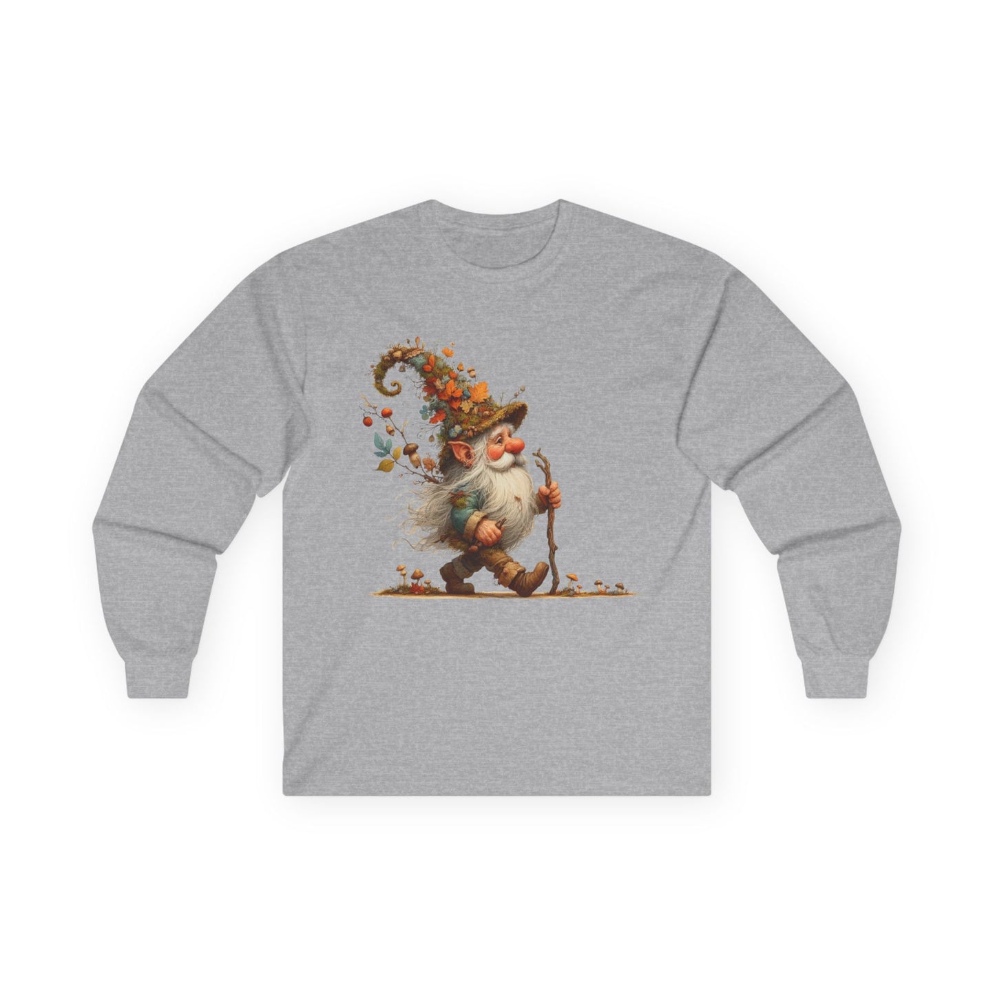 “Forest Walker Gnome” Long Sleeve Tee – Woodland Lore Edition