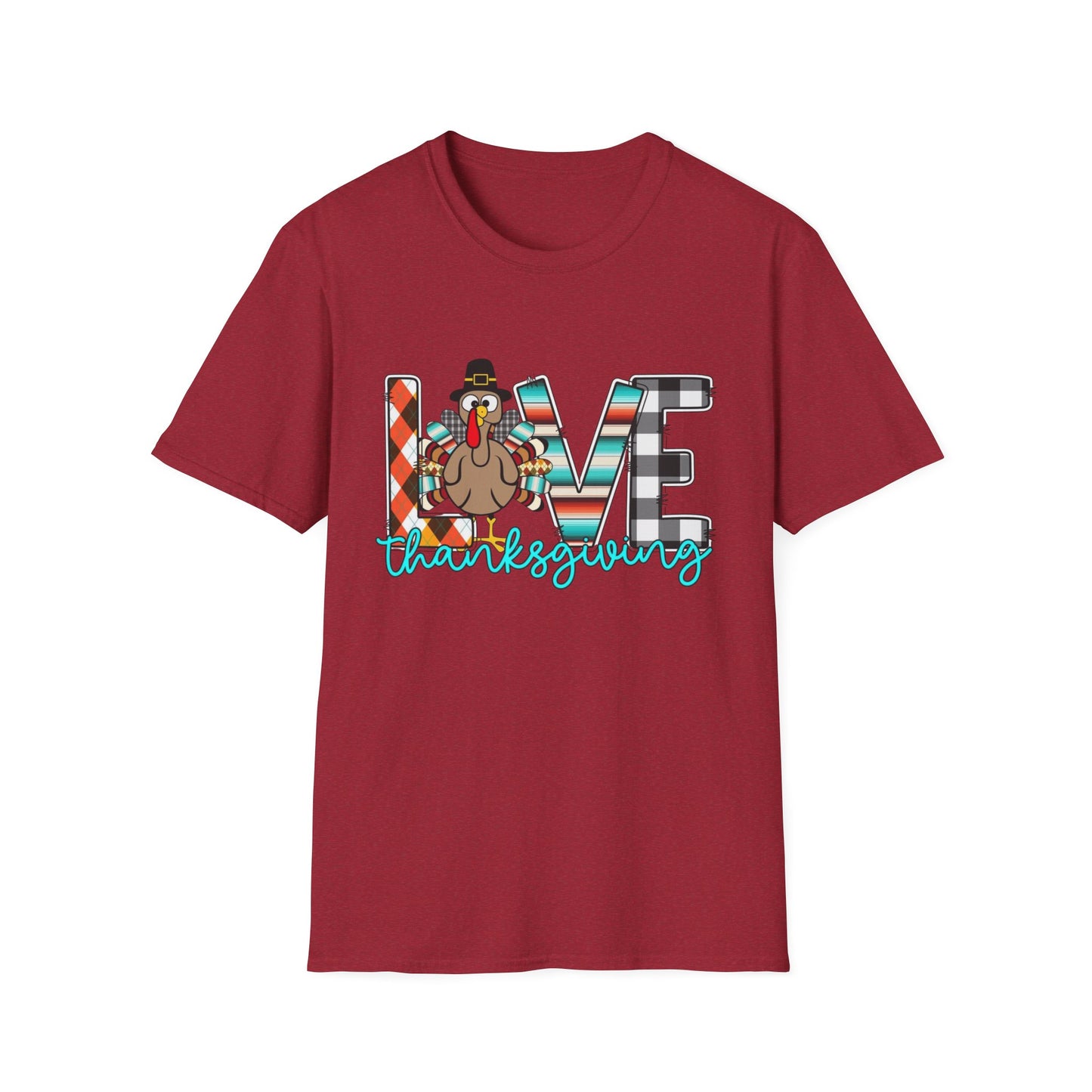 LOVE Thanksgiving – Patterned Letter & Turkey Edition Short Sleeve Tee