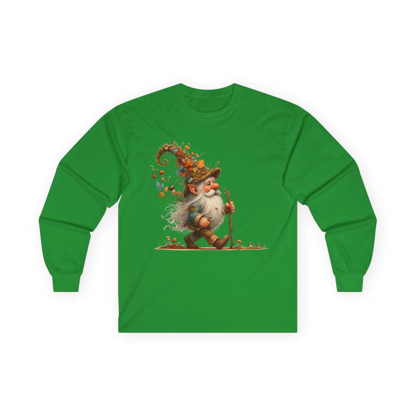 “Forest Walker Gnome” Long Sleeve Tee – Woodland Lore Edition