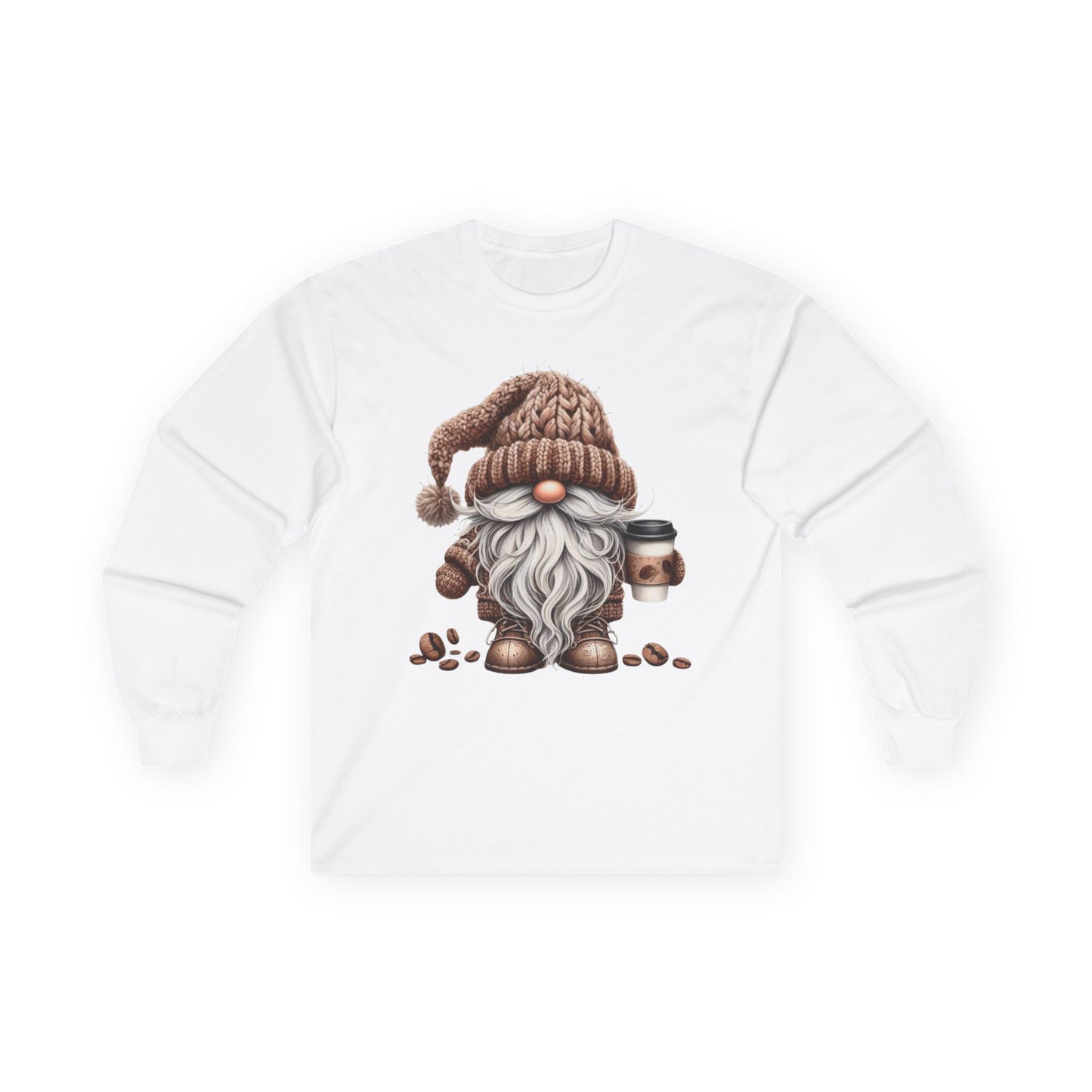 “Coffee Gnome” Long Sleeve Tee – Brewed & Bearded Edition