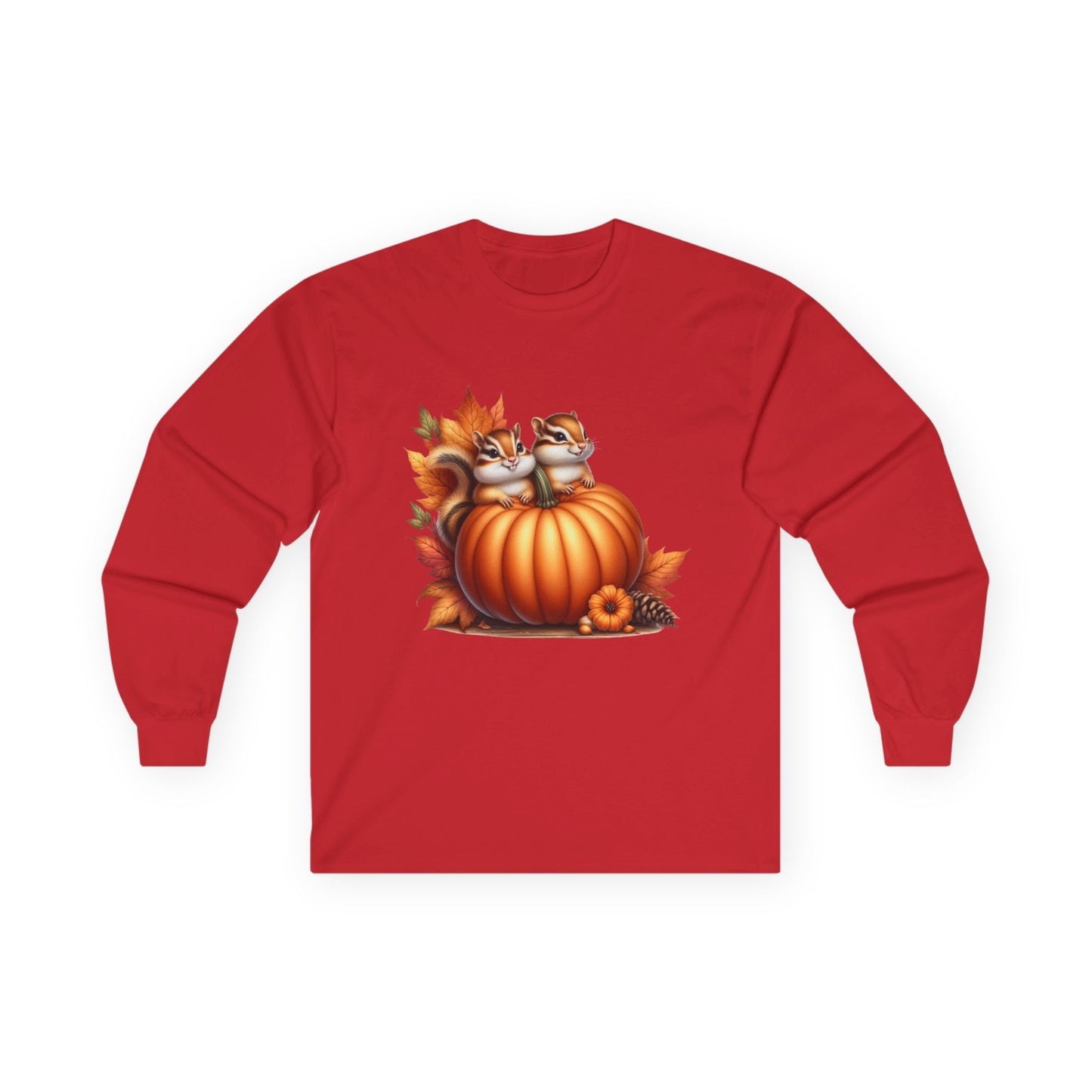 “Pumpkin Perch Chipmunks” Long Sleeve Tee – Harvest Heart Edition