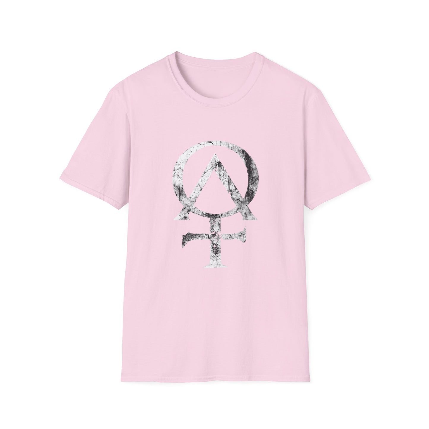 Alpha and Omega Distressed Christian Cross Emblem Tee