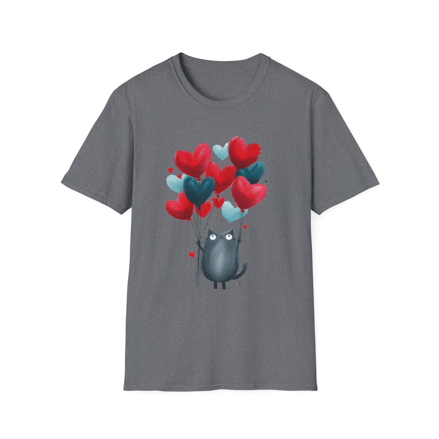Balloon Buddy – Whimsical Cat Love Tee