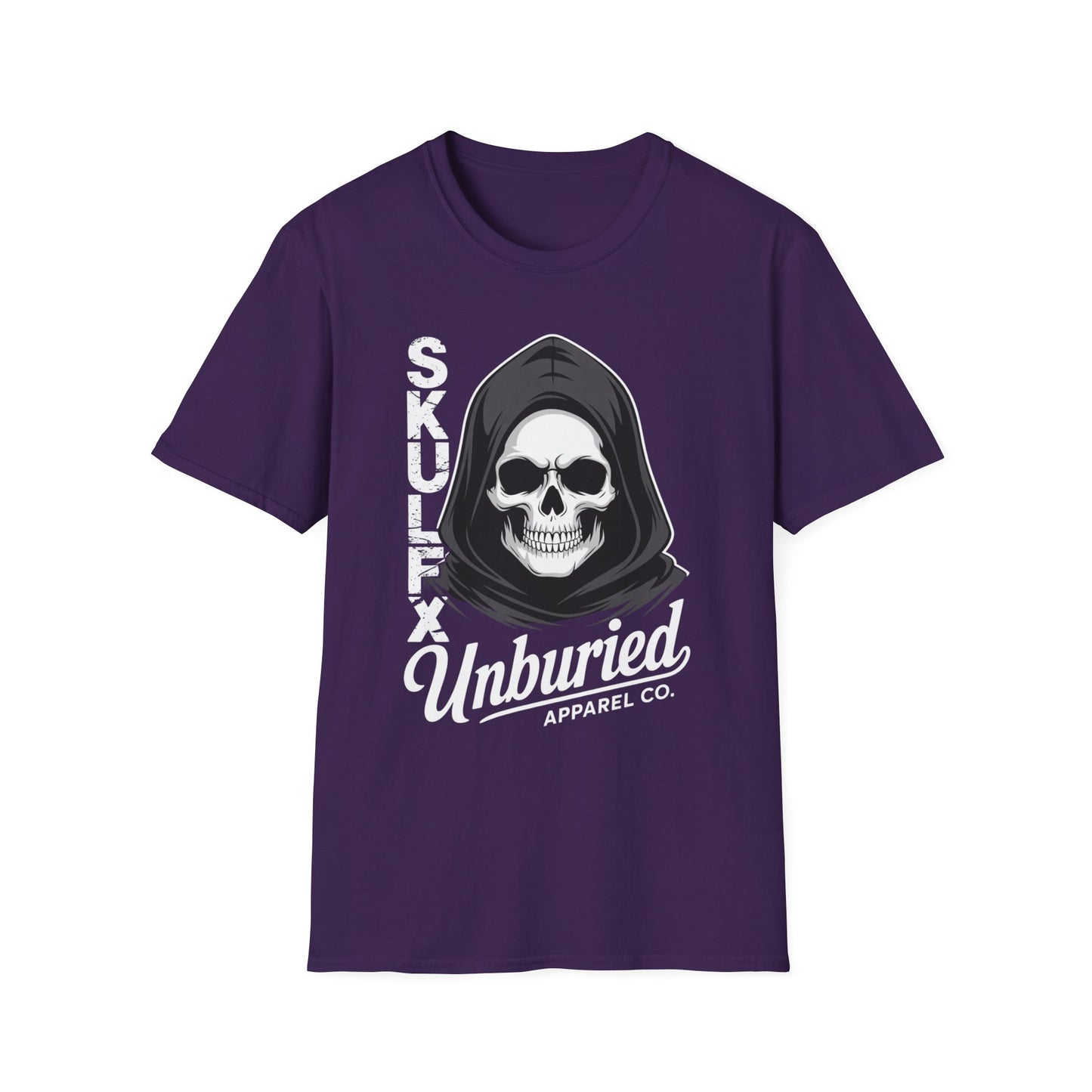 Skull Hooded Dark Colored Graphic T-Shirt