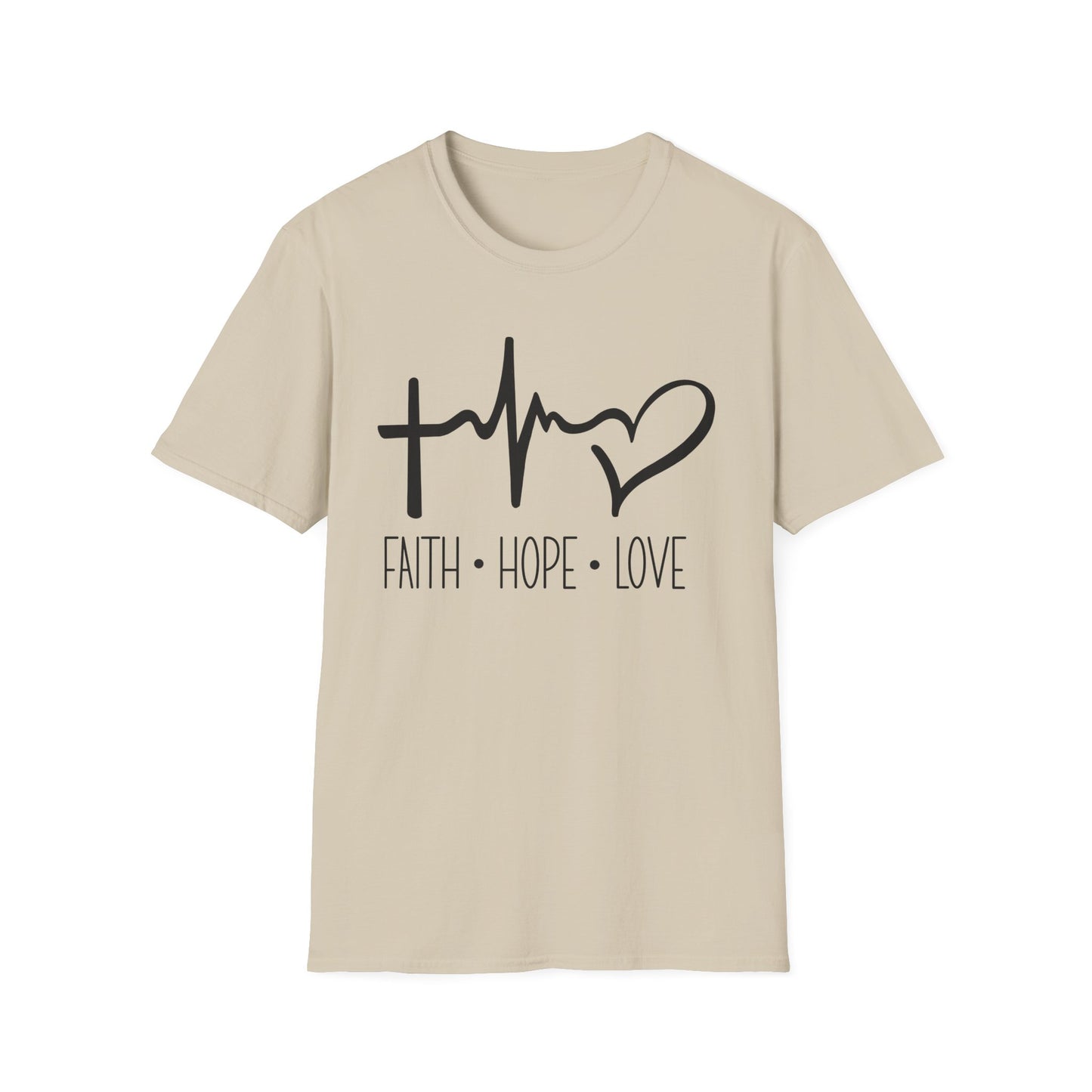 Faith • Hope • Love Tee – Heartbeat Cross Edition