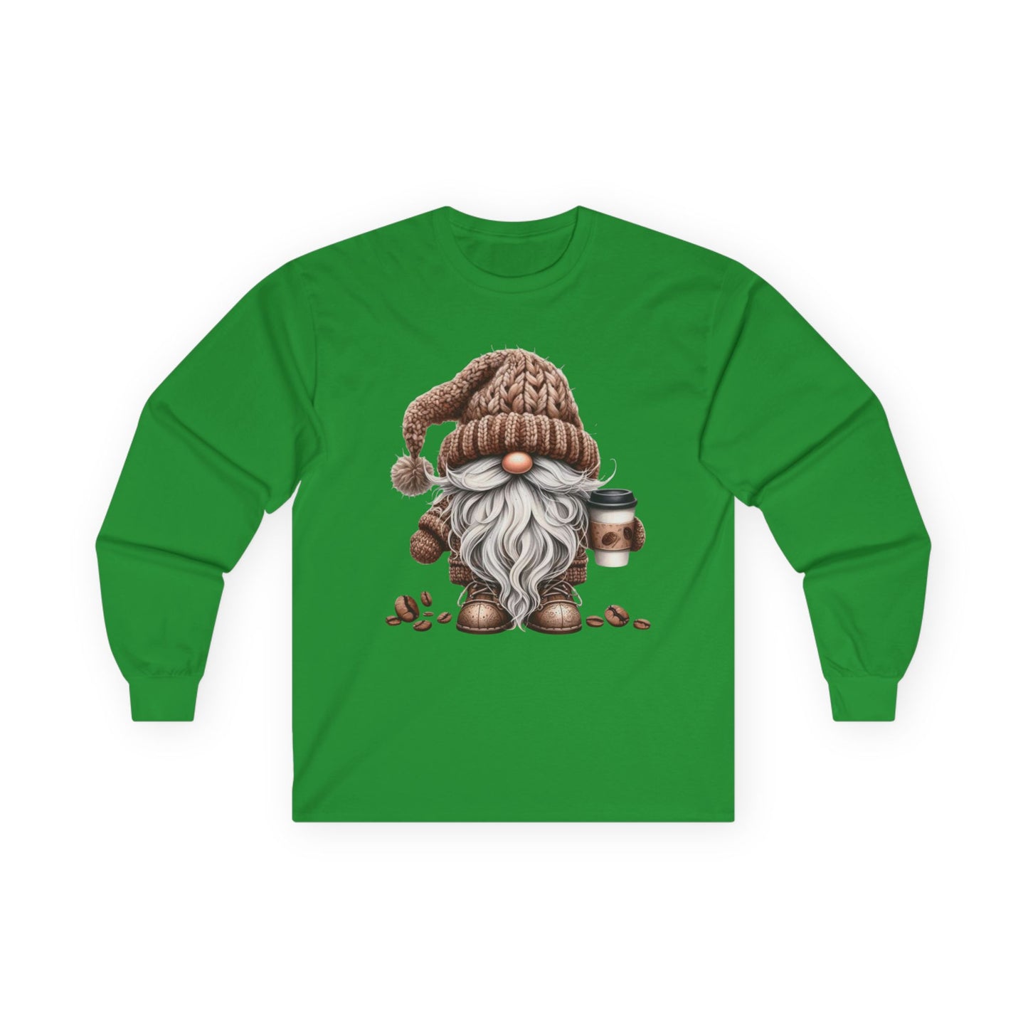 “Coffee Gnome” Long Sleeve Tee – Brewed & Bearded Edition