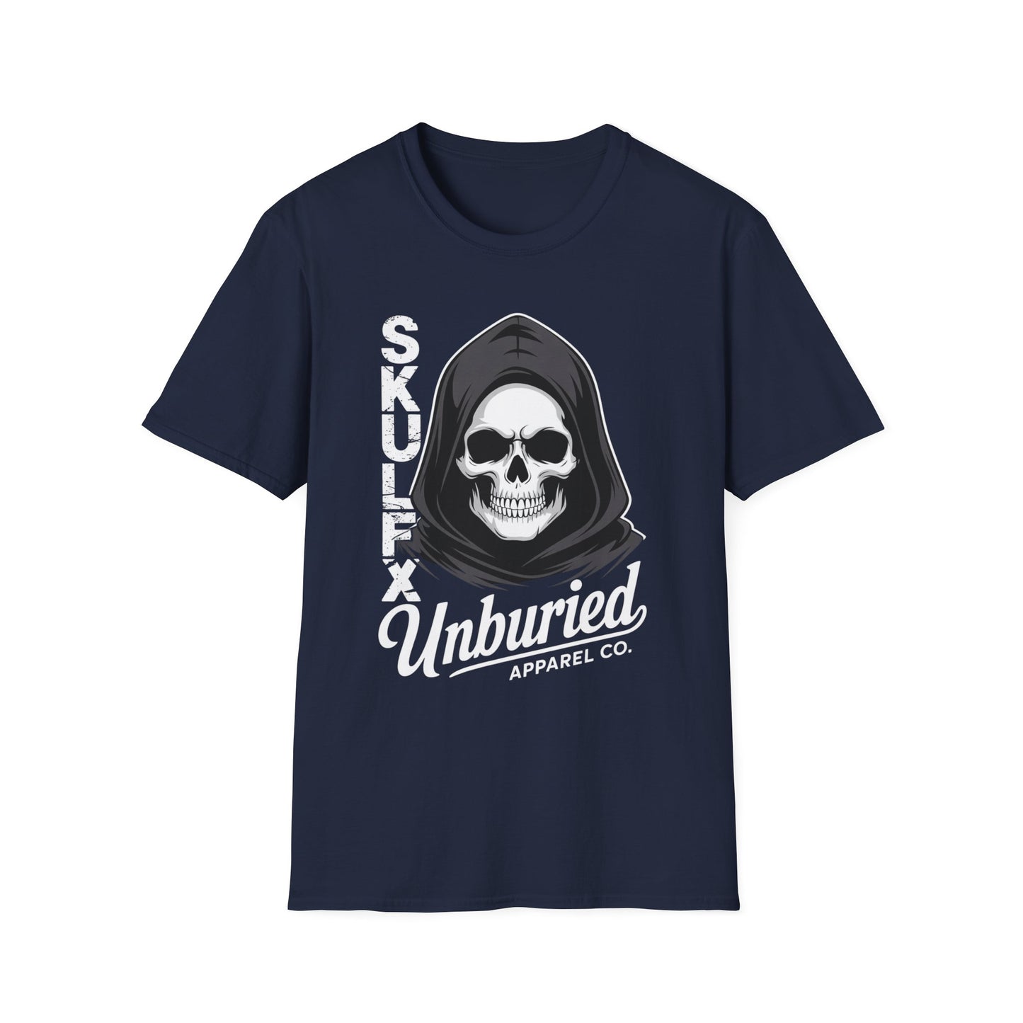 Skull Hooded Dark Colored Graphic T-Shirt