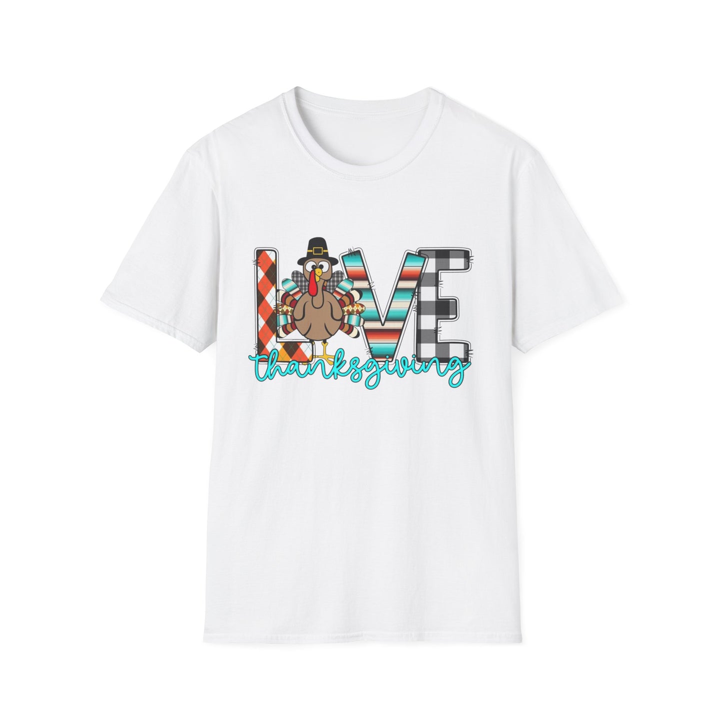 LOVE Thanksgiving – Patterned Letter & Turkey Edition Short Sleeve Tee