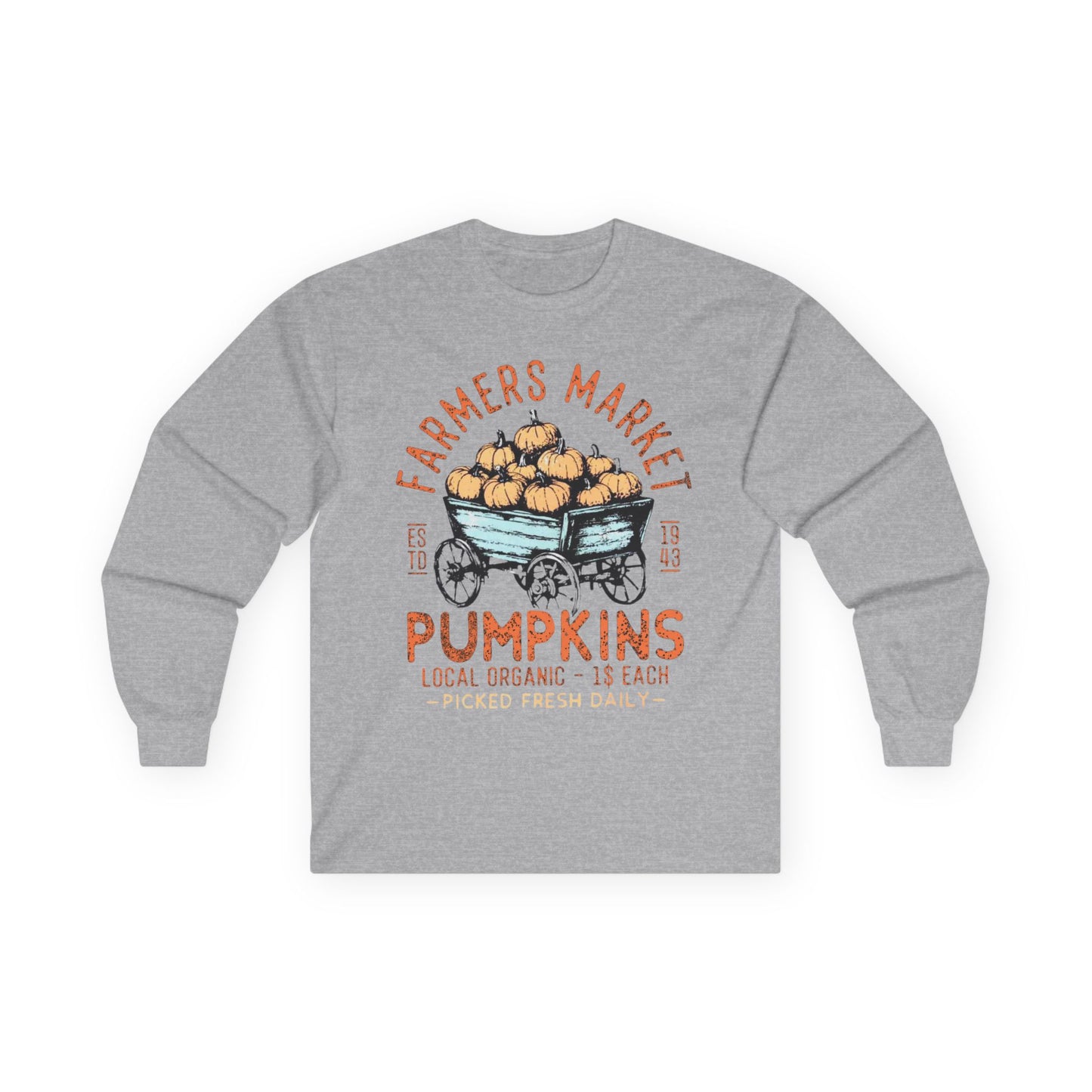 “Farmers Market Pumpkin Cart” Long Sleeve Tee – Est. 1943 Edition