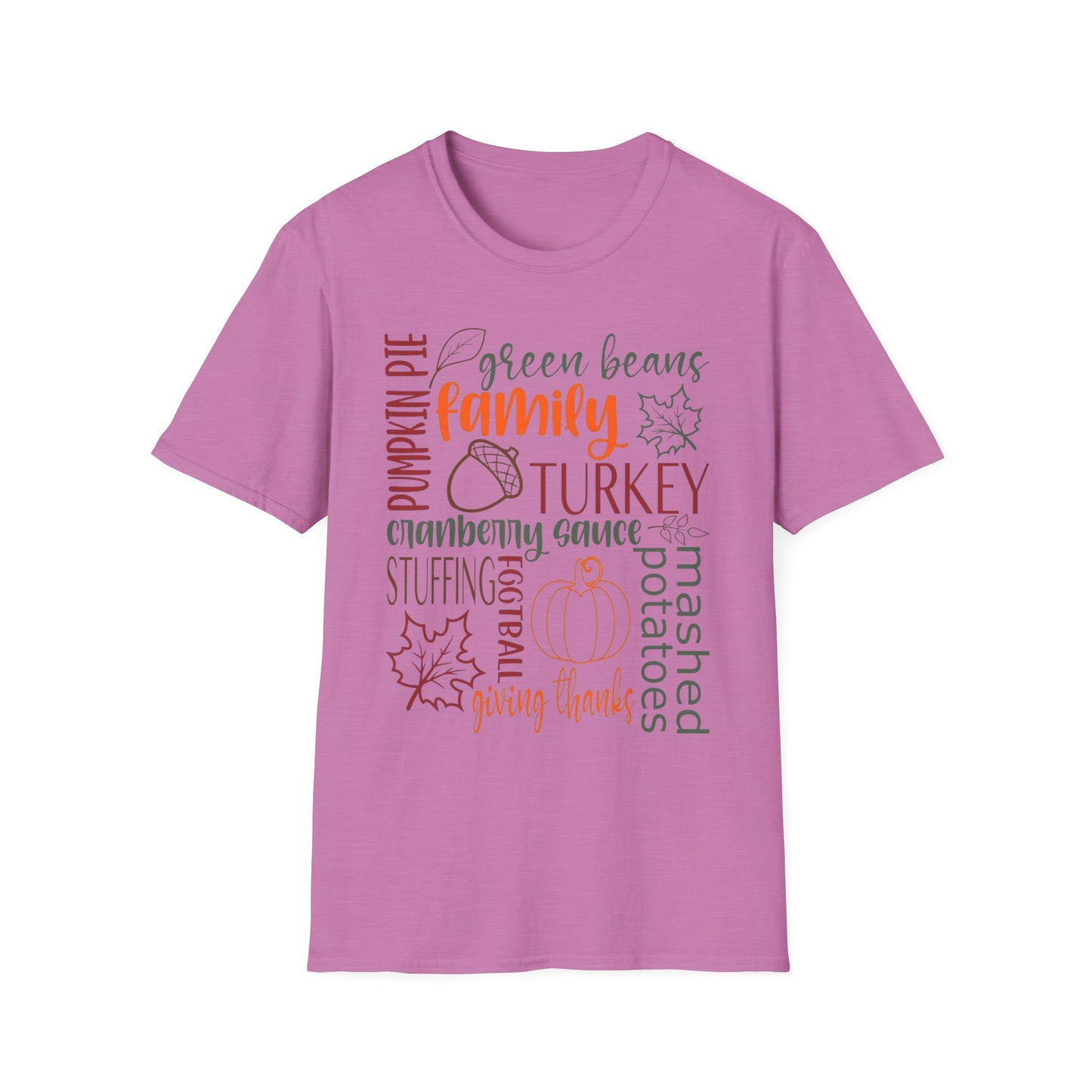 Thanksgiving Word Collage – Feast & Family Edition Short Sleeve Tee