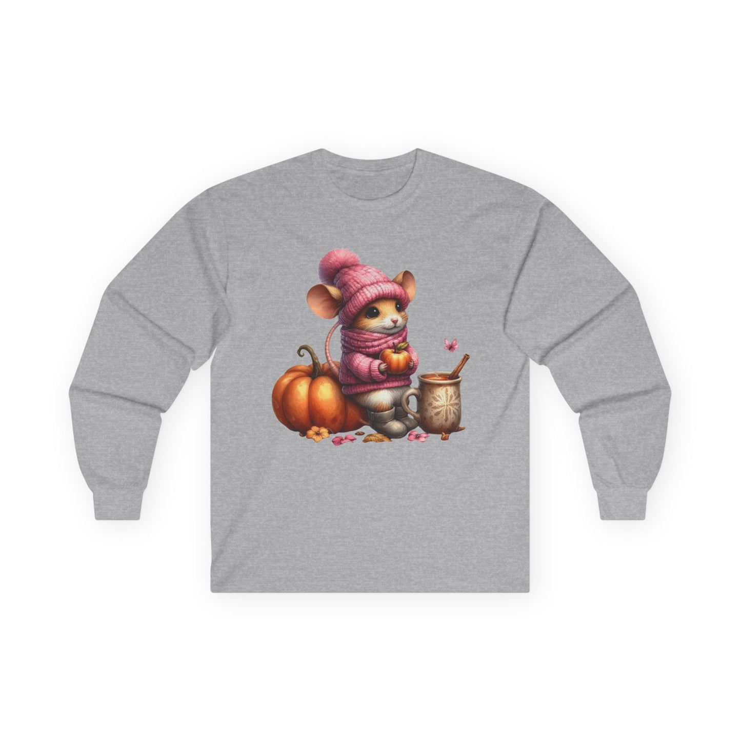 “Autumn Mouse” Long Sleeve Tee – Cozy Critter Edition