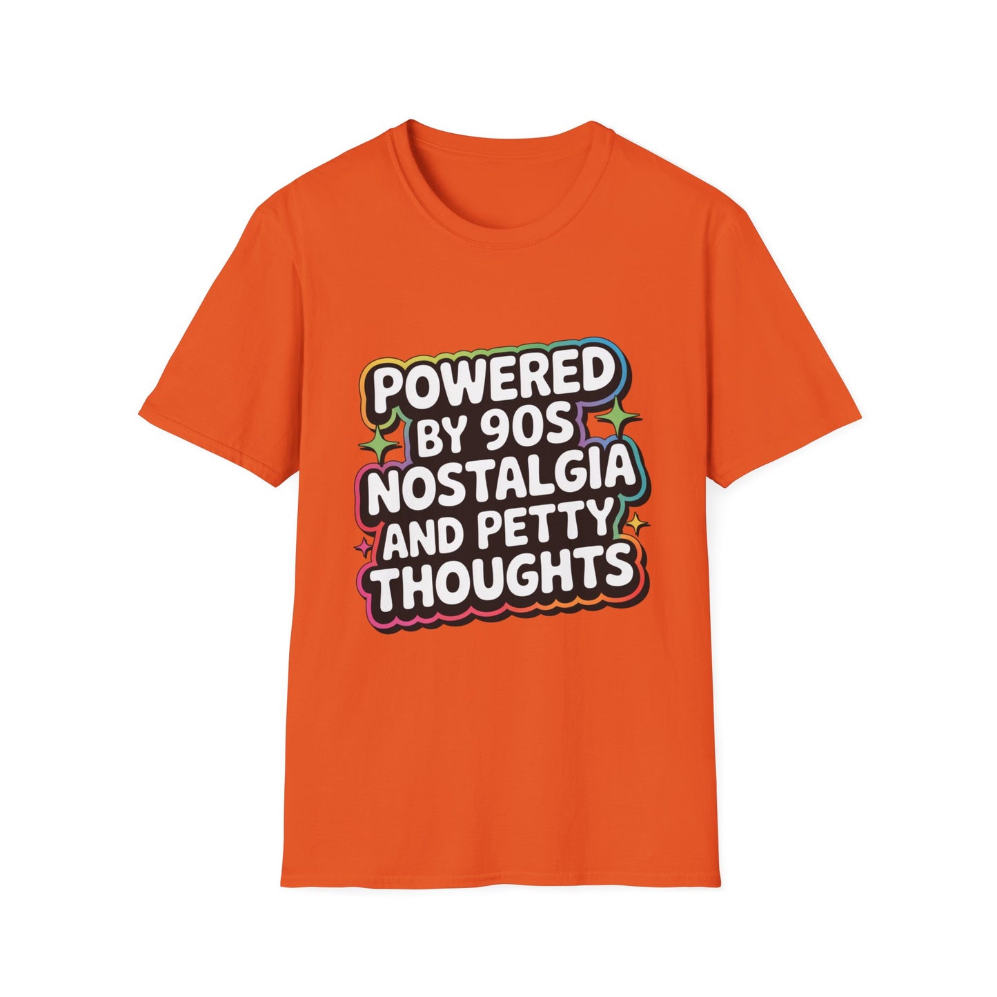 'Powered By 90s Nostalgia And Petty Thoughts' Funny Tee