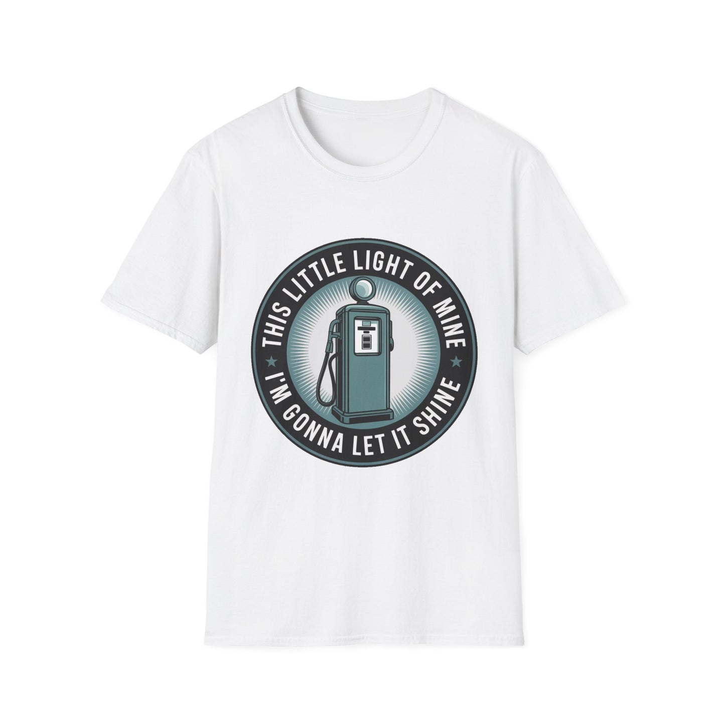 Vintage Shine Tee – “This Little Light of Mine” Gas Pump Design