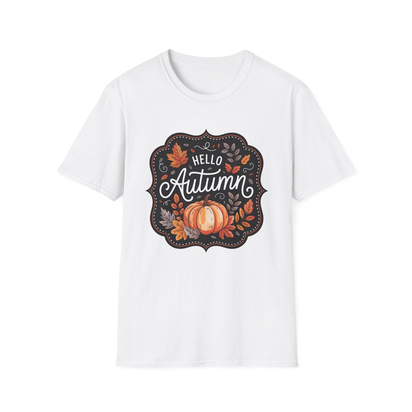 “Hello Autumn” Tee – Pumpkin & Leaves Edition