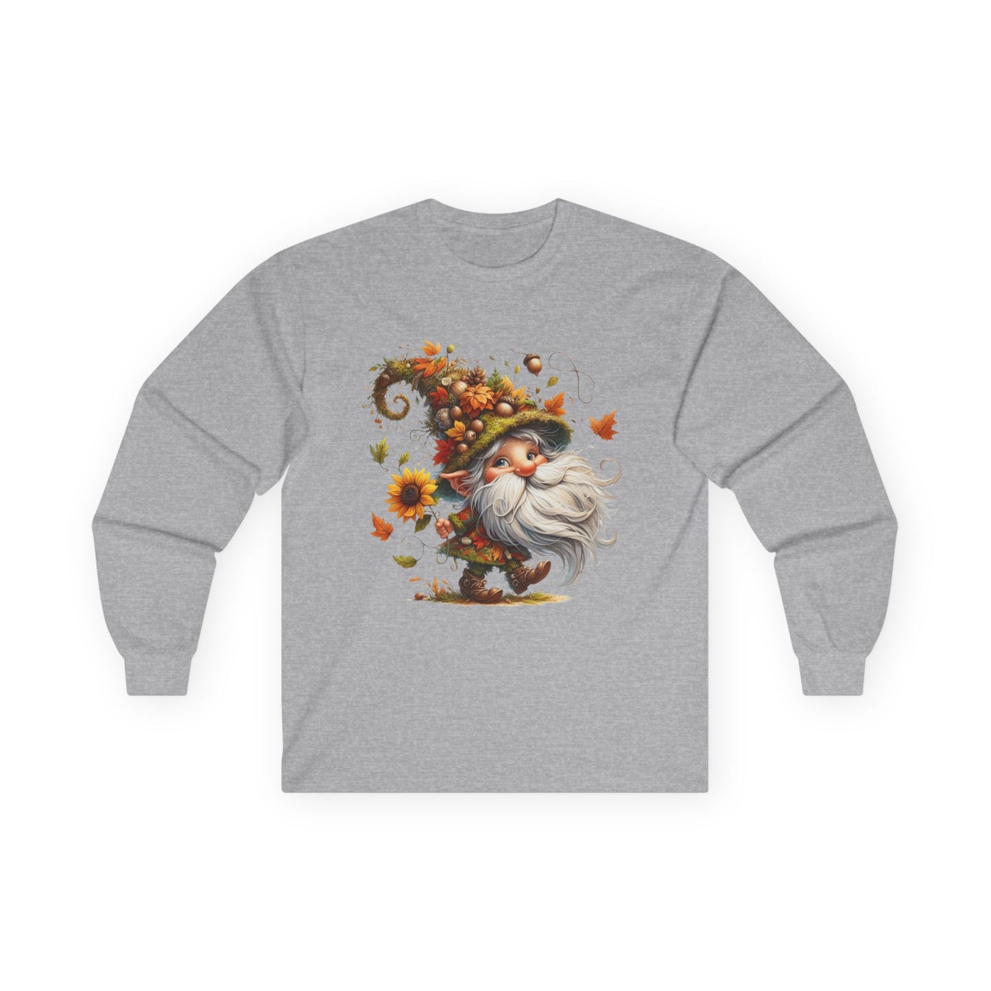 “Dancing Gnome” Long Sleeve Tee – Sunflower Harvest Edition