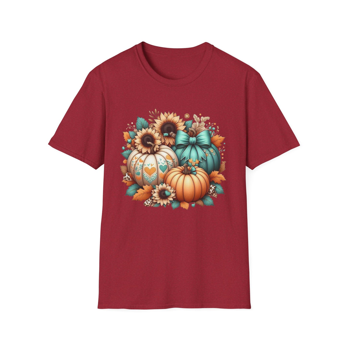 “Harvest Hearts & Bows” Tee – Pumpkin Trio Edition