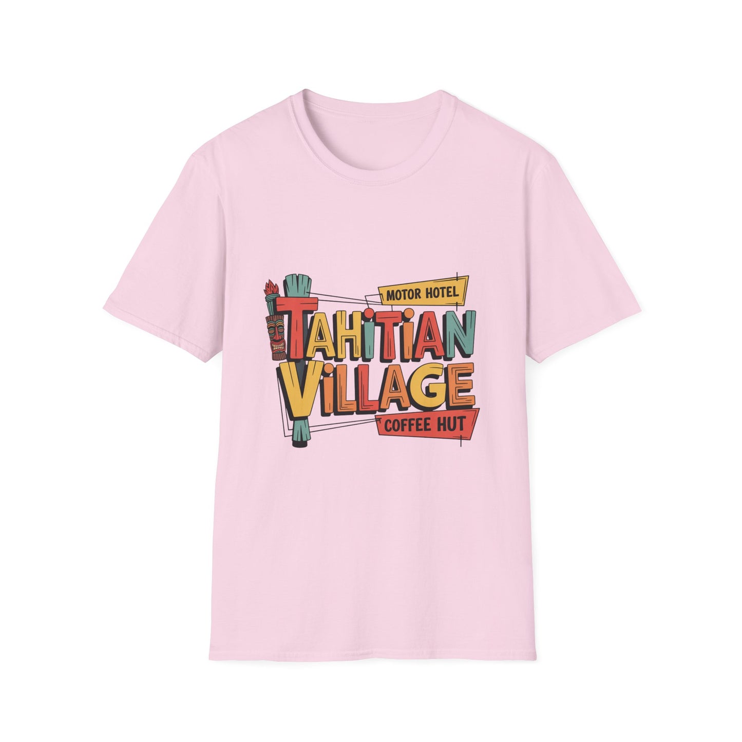 Tahitian Village Retro Tiki Graphic Tee