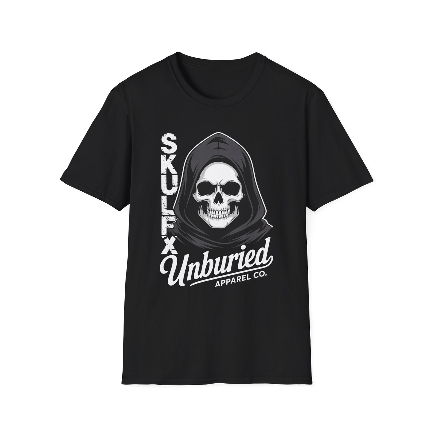 Skull Hooded Dark Colored Graphic T-Shirt