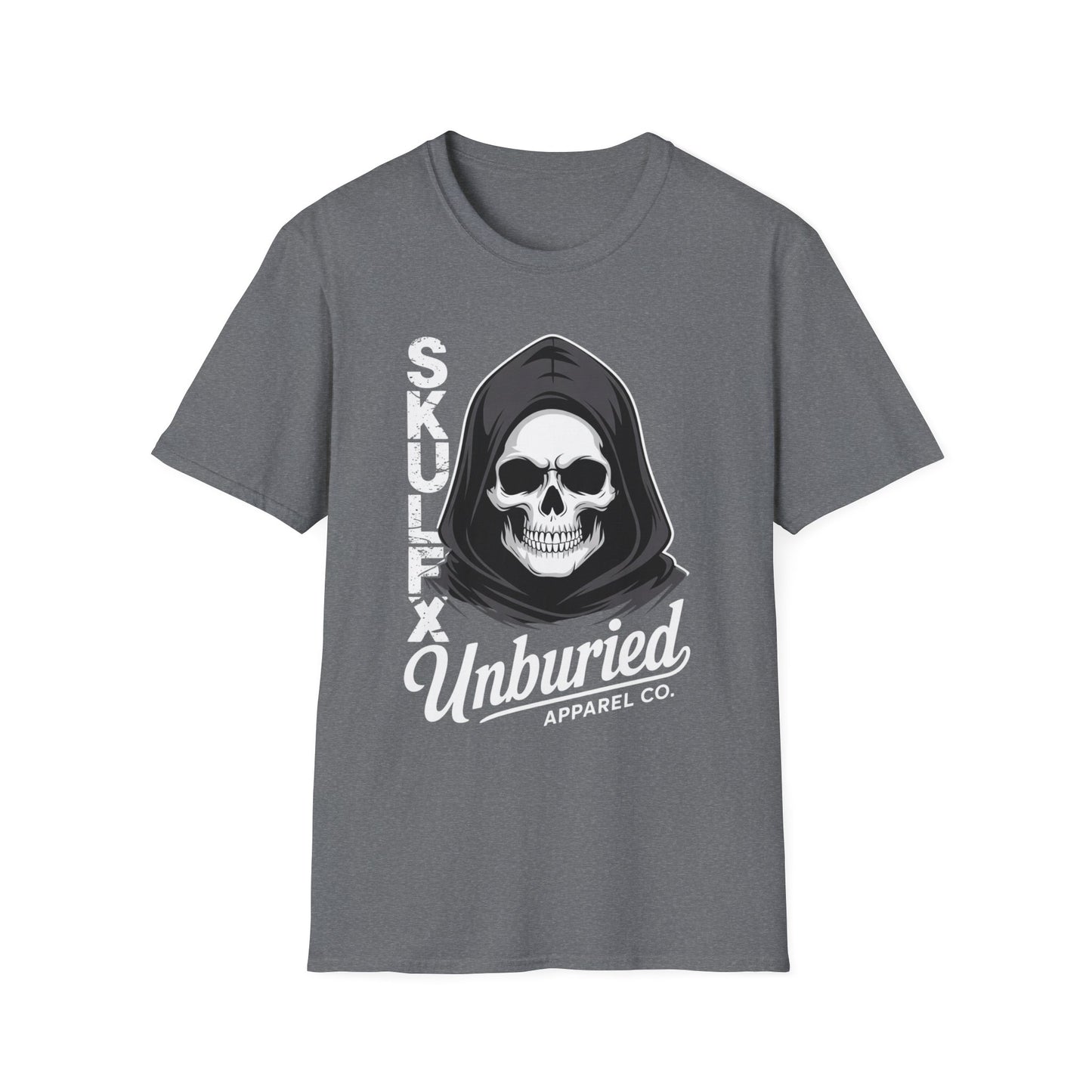 Skull Hooded Dark Colored Graphic T-Shirt