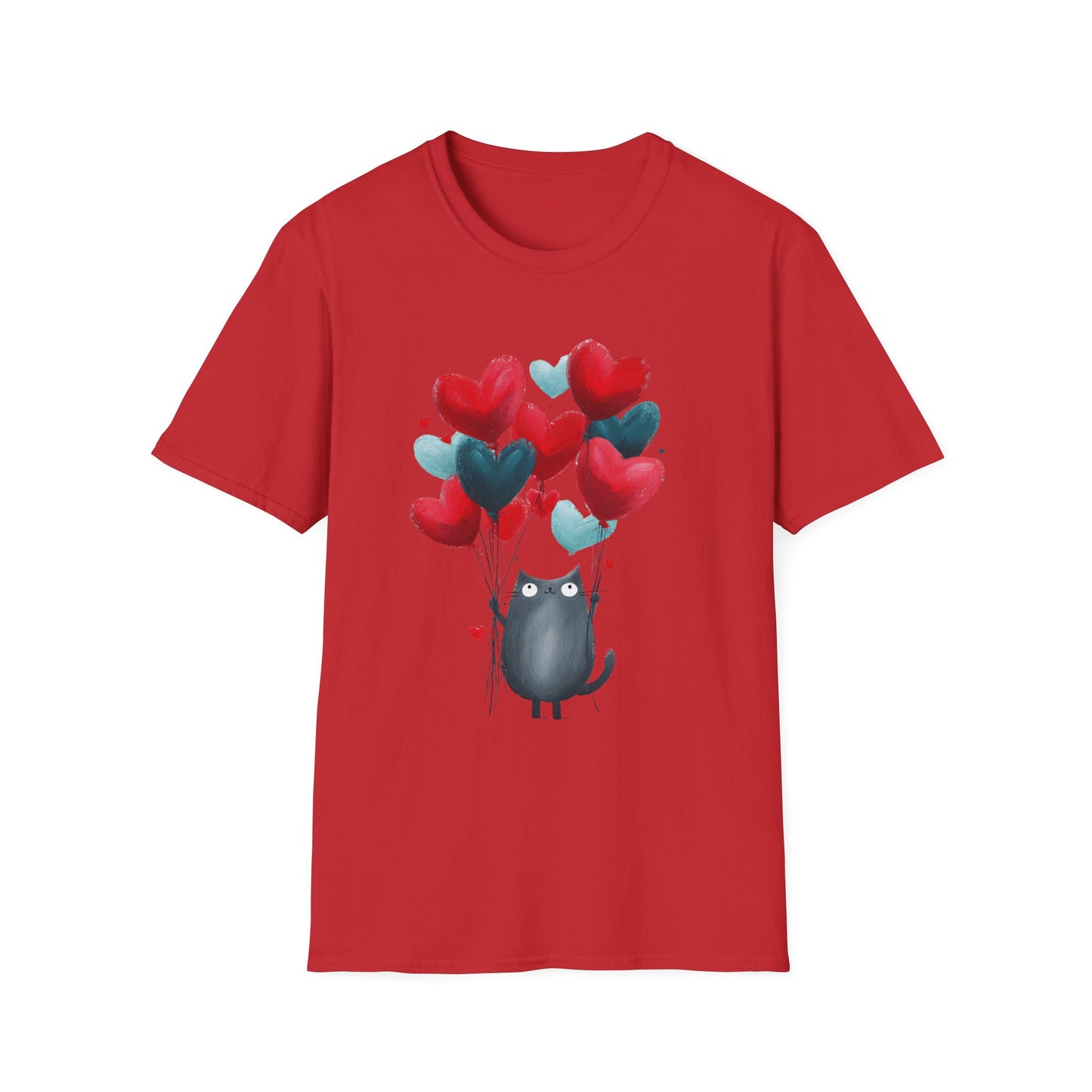 Balloon Buddy – Whimsical Cat Love Tee