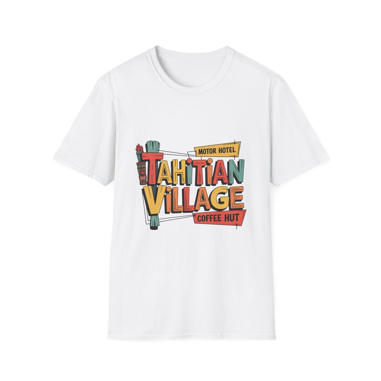 Tahitian Village Retro Tiki Graphic Tee