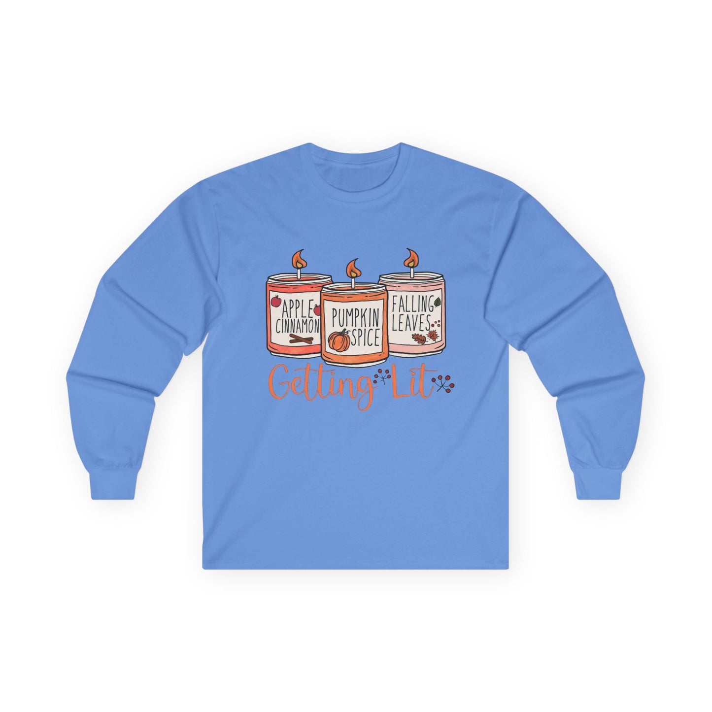 “Getting Lit” Long Sleeve Tee – Fall Candle Trio Edition