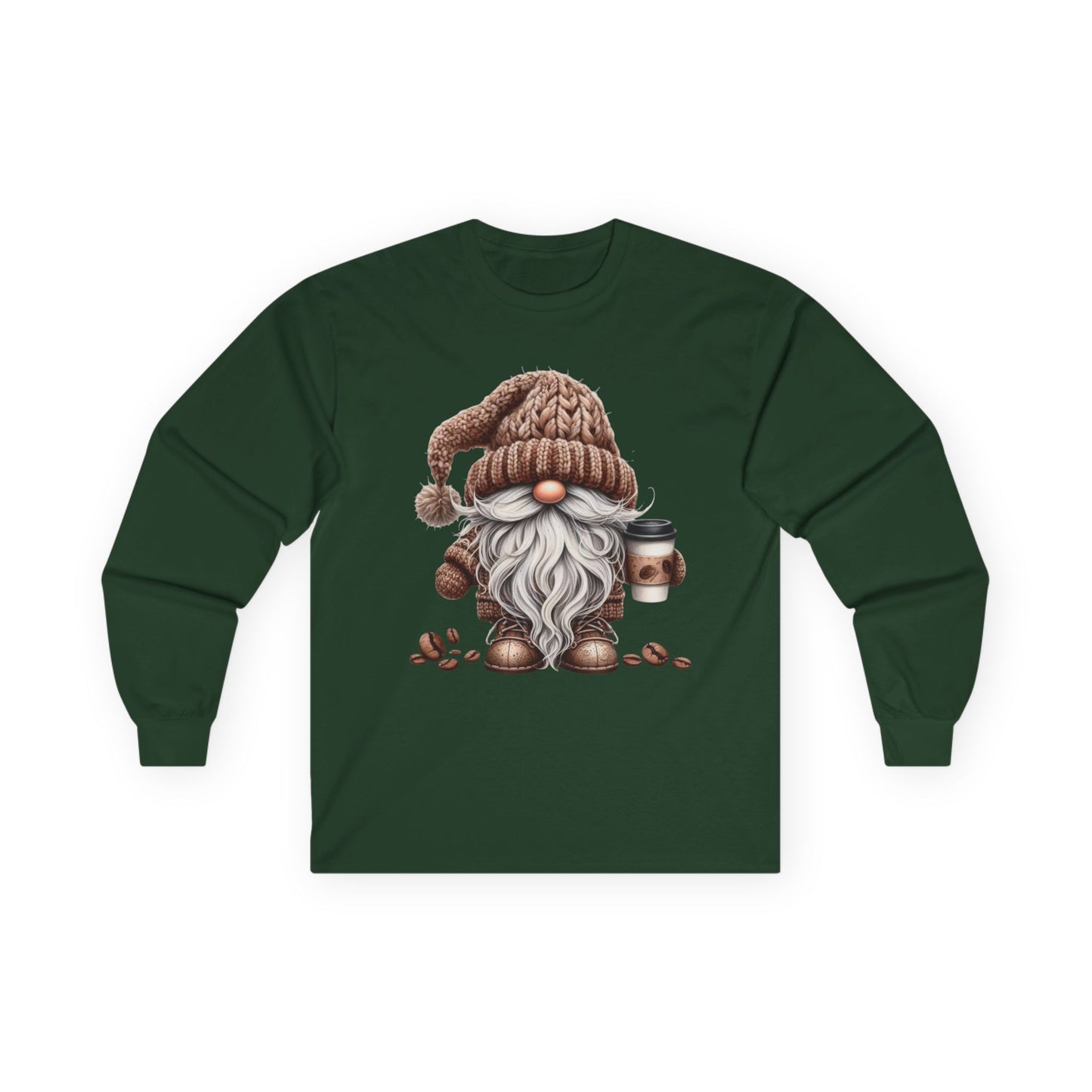 “Coffee Gnome” Long Sleeve Tee – Brewed & Bearded Edition